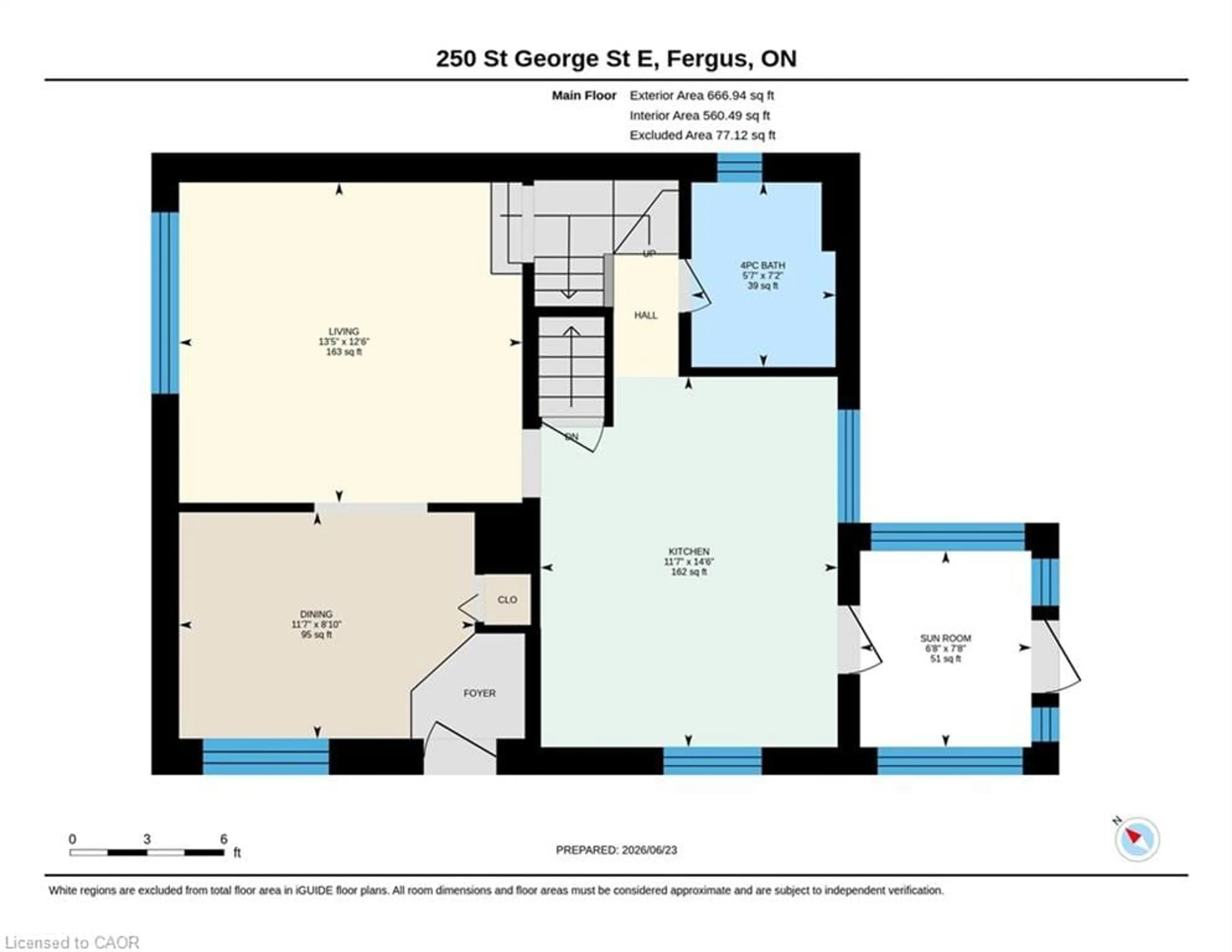 Floor plan for 250 St George St, Fergus Ontario N1M 1K4