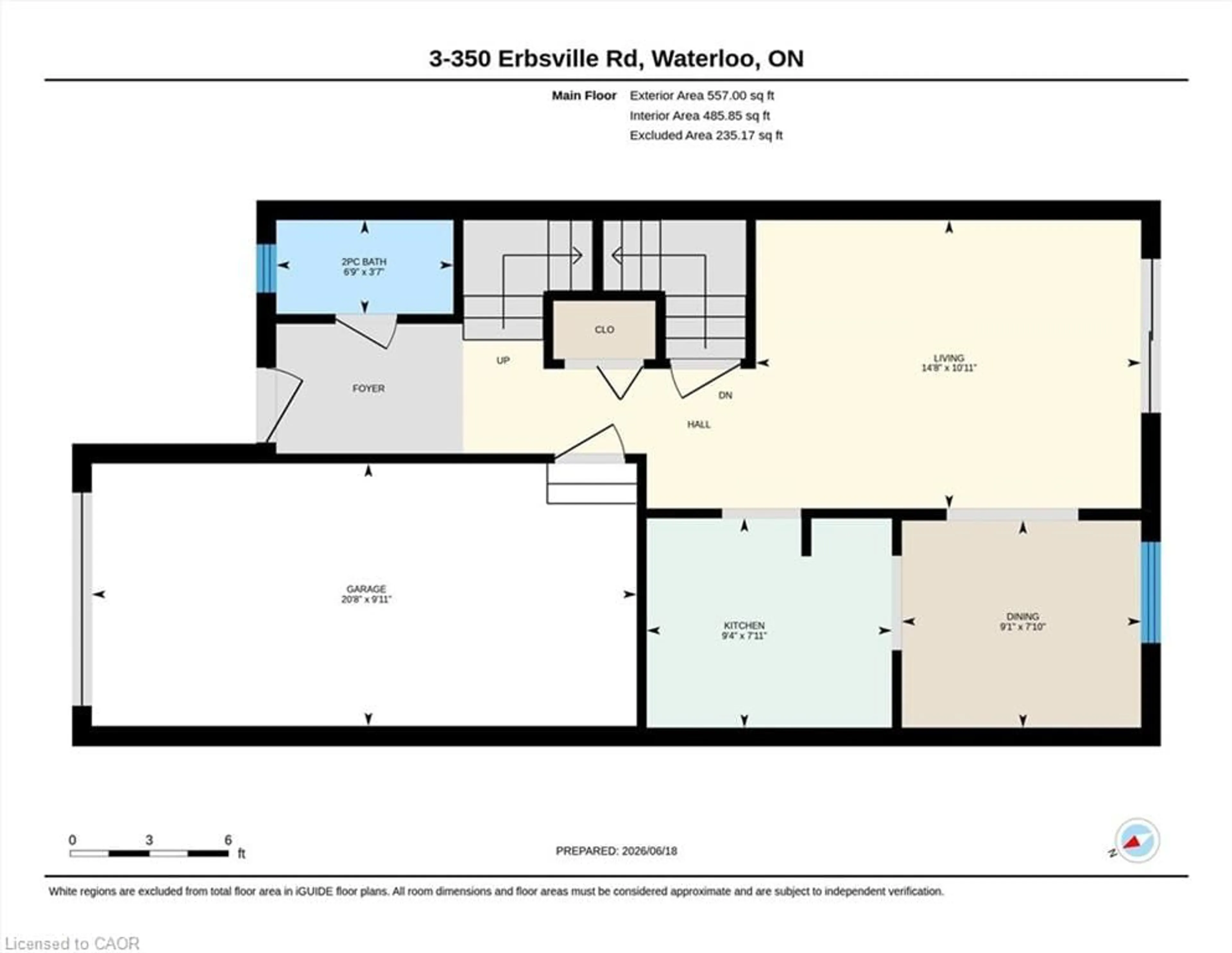 Floor plan for 350 Erbsville Rd #3, Waterloo Ontario N2T 2P7