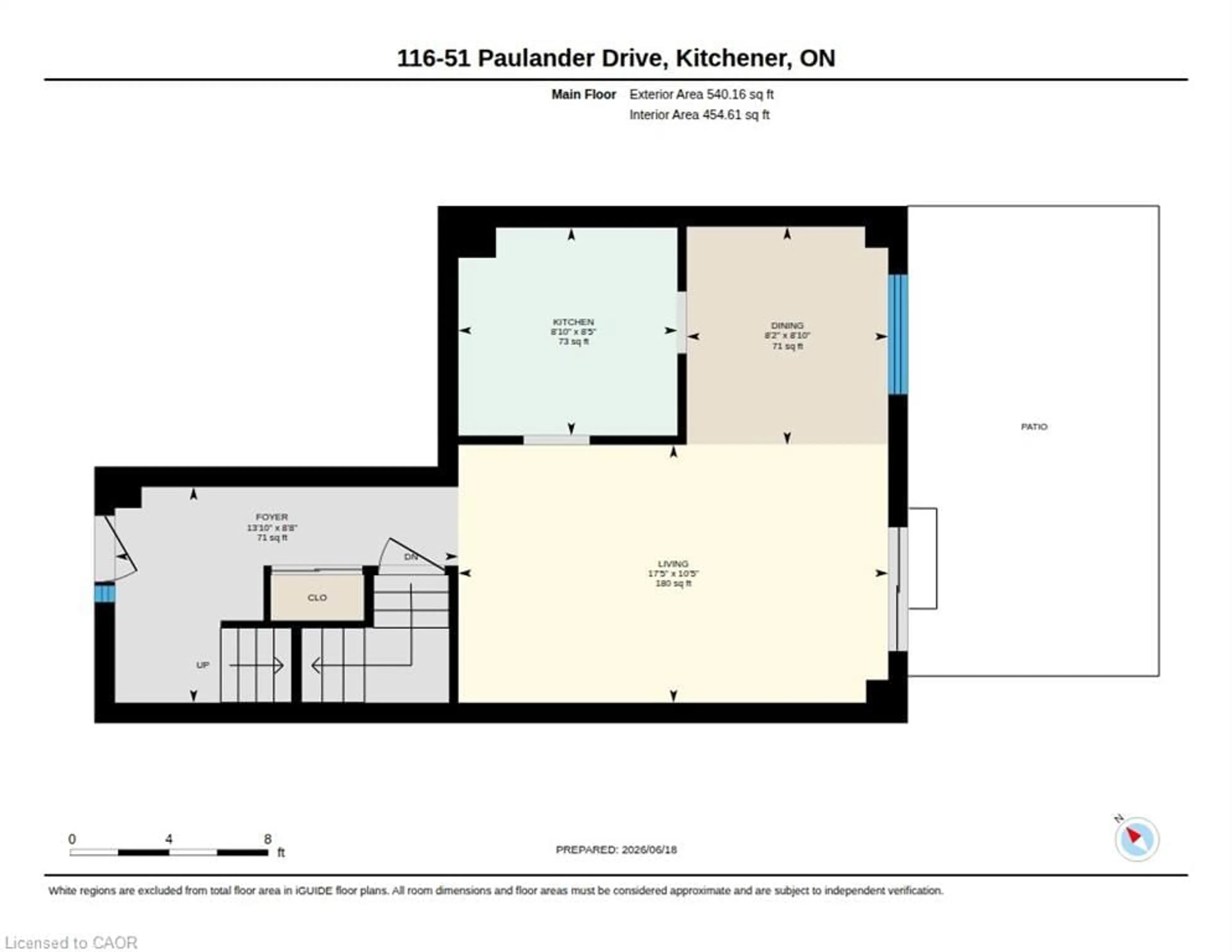 Floor plan for 51 Paulander Dr #116, Kitchener Ontario N2M 5E5