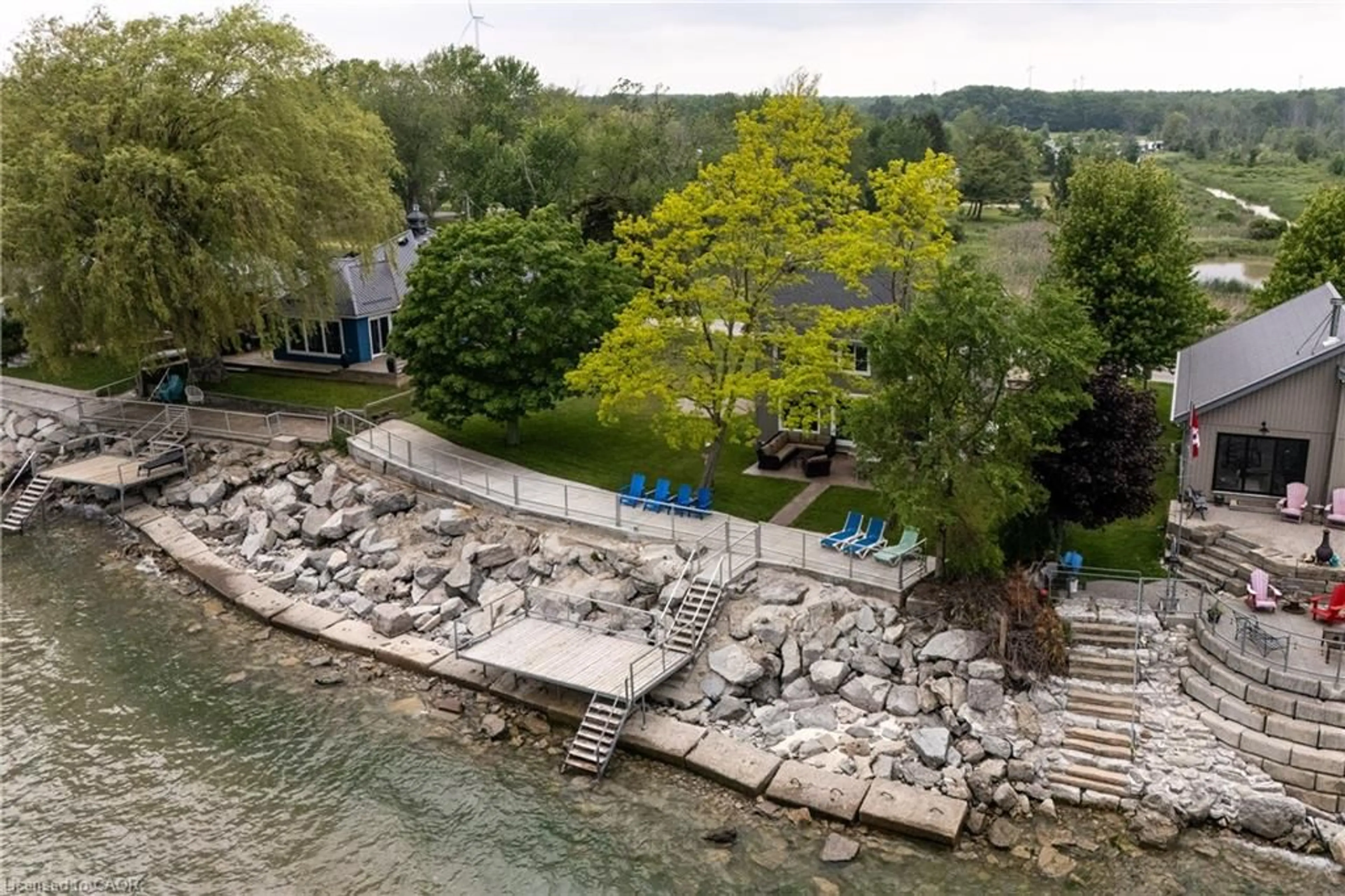 A pic from outside/outdoor area/front of a property/back of a property/a pic from drone, water/lake/river/ocean view for 2118 Lakeshore Rd, Dunnville Ontario N1A 2W8