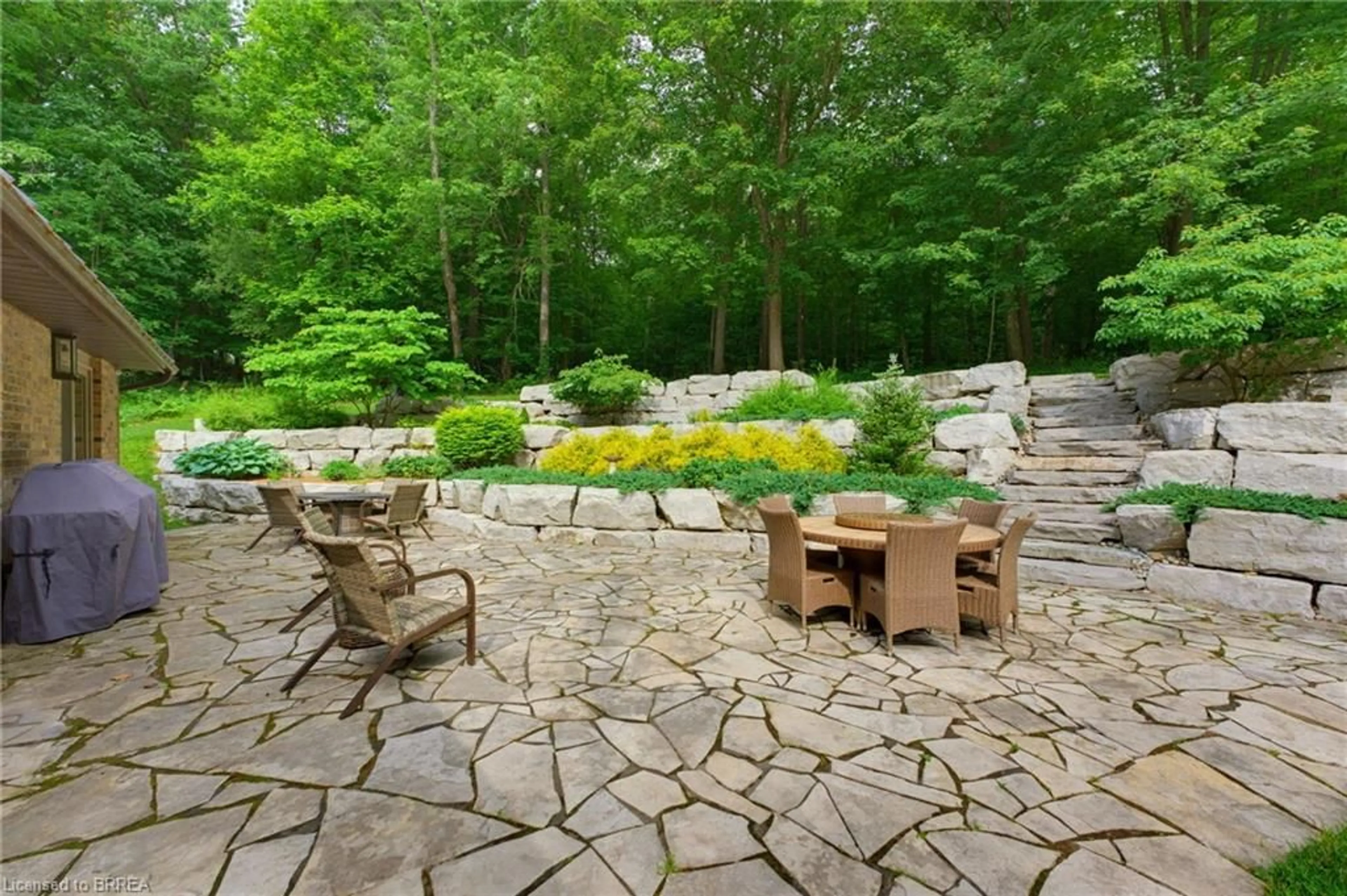Patio, forest/trees view for 233 Mclean School Rd, St. George Ontario N0E 1N0