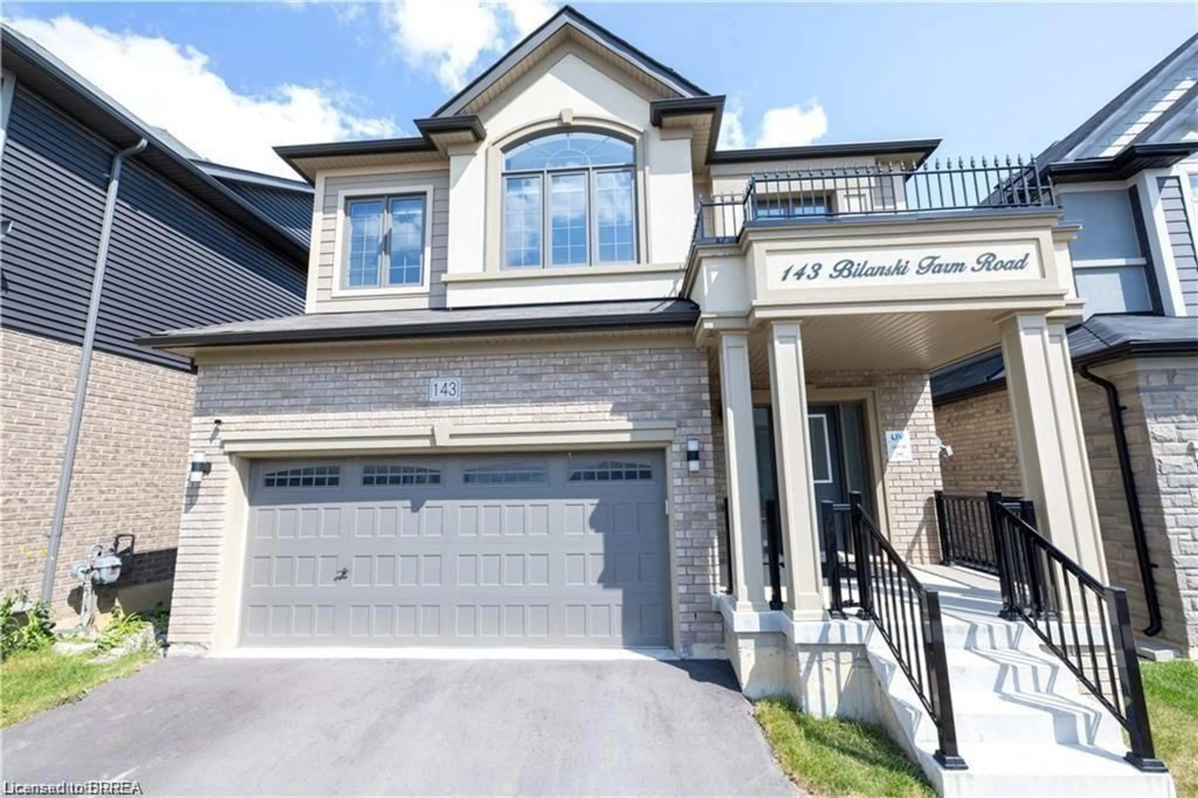 Home with brick exterior material, street for 143 Bilanski Farm Rd, Brantford Ontario N3S 0J4
