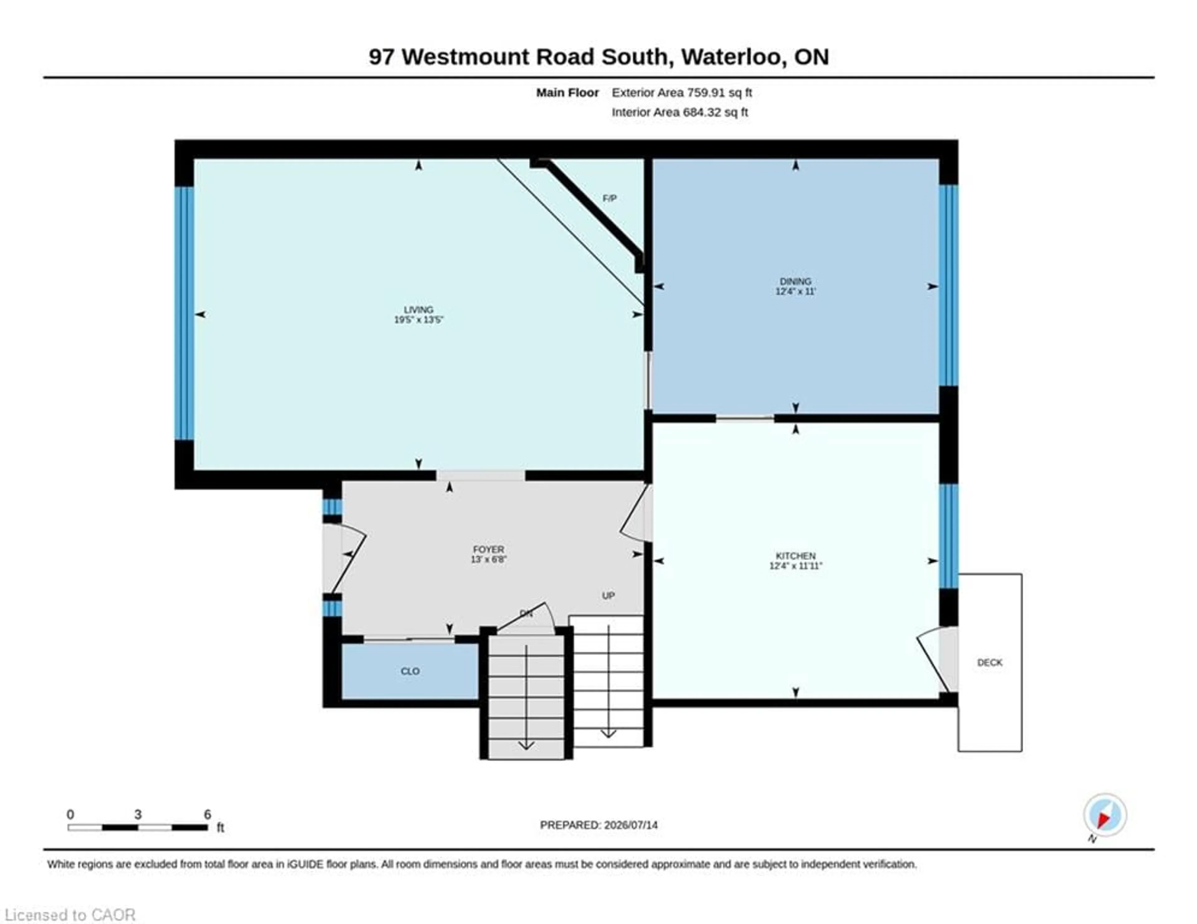 Floor plan for 97 Westmount Rd, Waterloo Ontario N2L 2L4