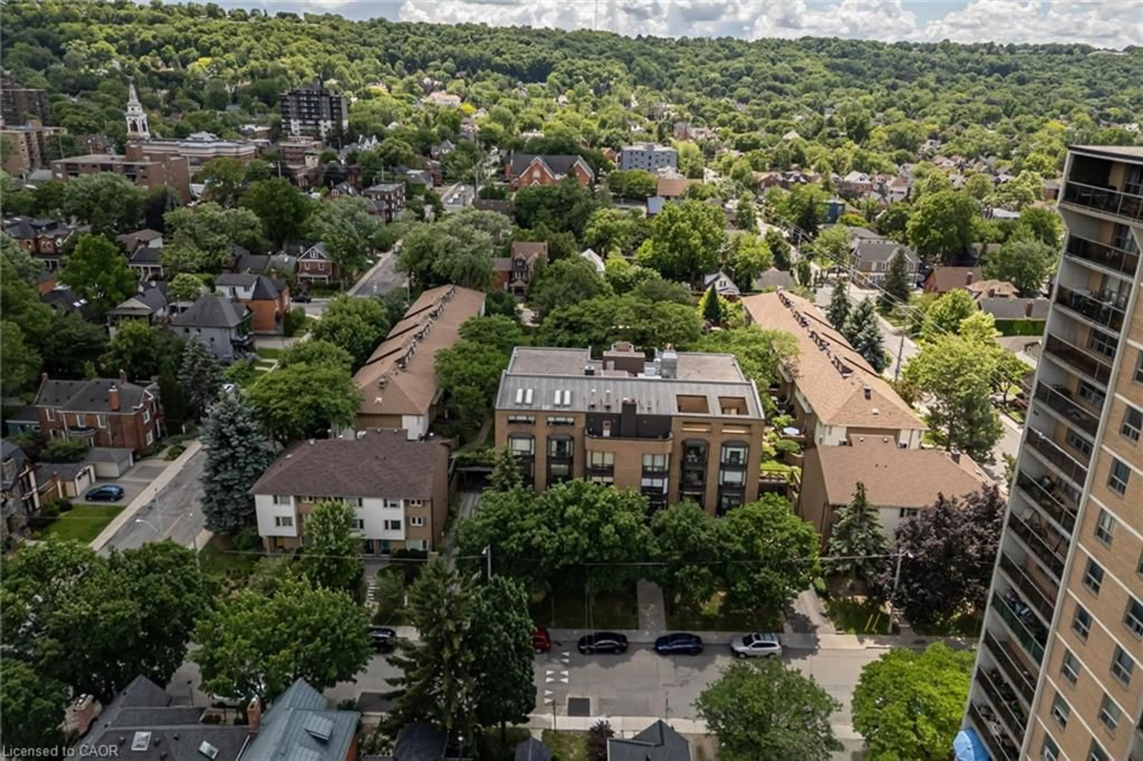 A pic from outside/outdoor area/front of a property/back of a property/a pic from drone, city buildings view from balcony for 197 Duke St #503, Hamilton Ontario L8P 4V4