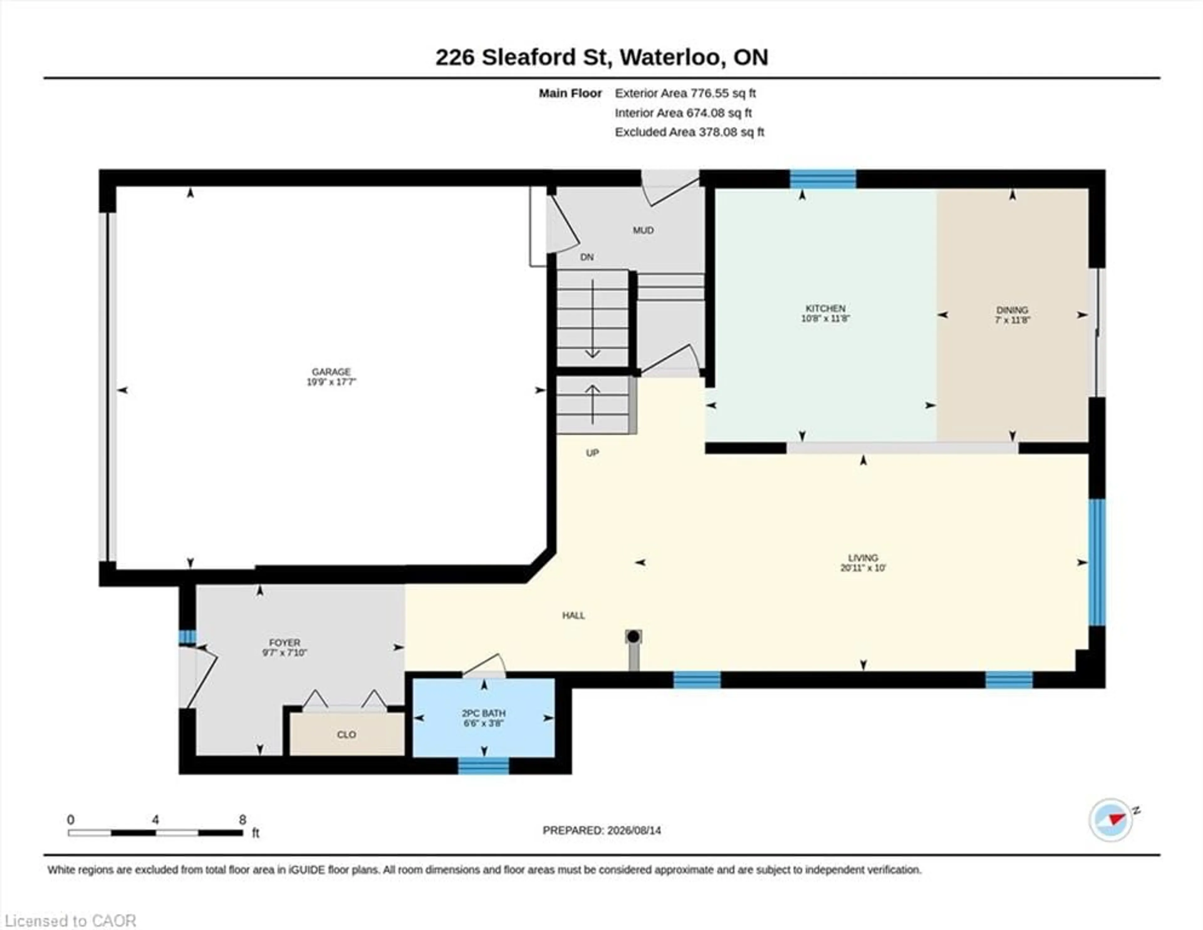 Floor plan for 226 Sleaford St, Waterloo Ontario N2J 4Z7