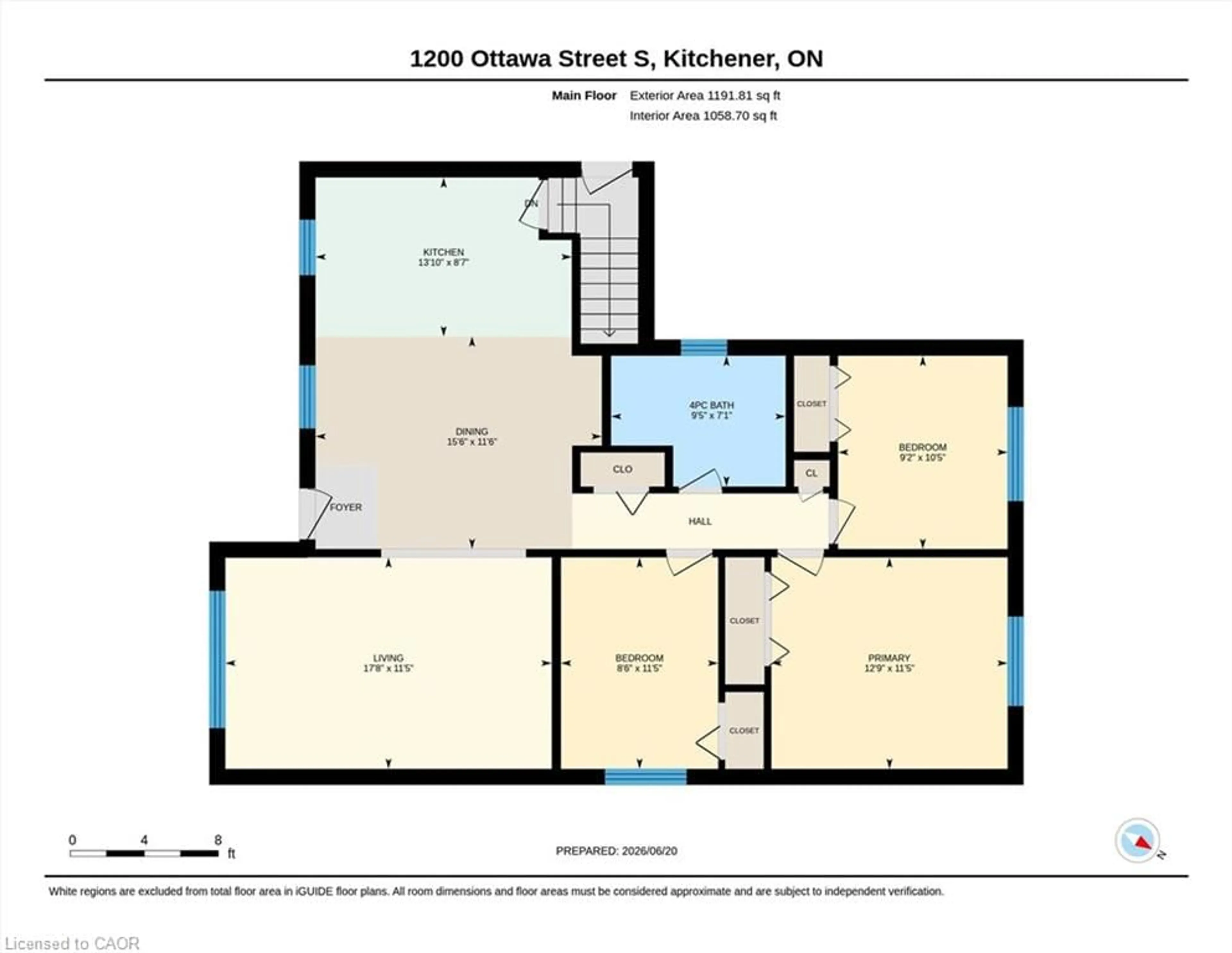 Floor plan for 1200 Ottawa St, Kitchener Ontario N2E 1L8