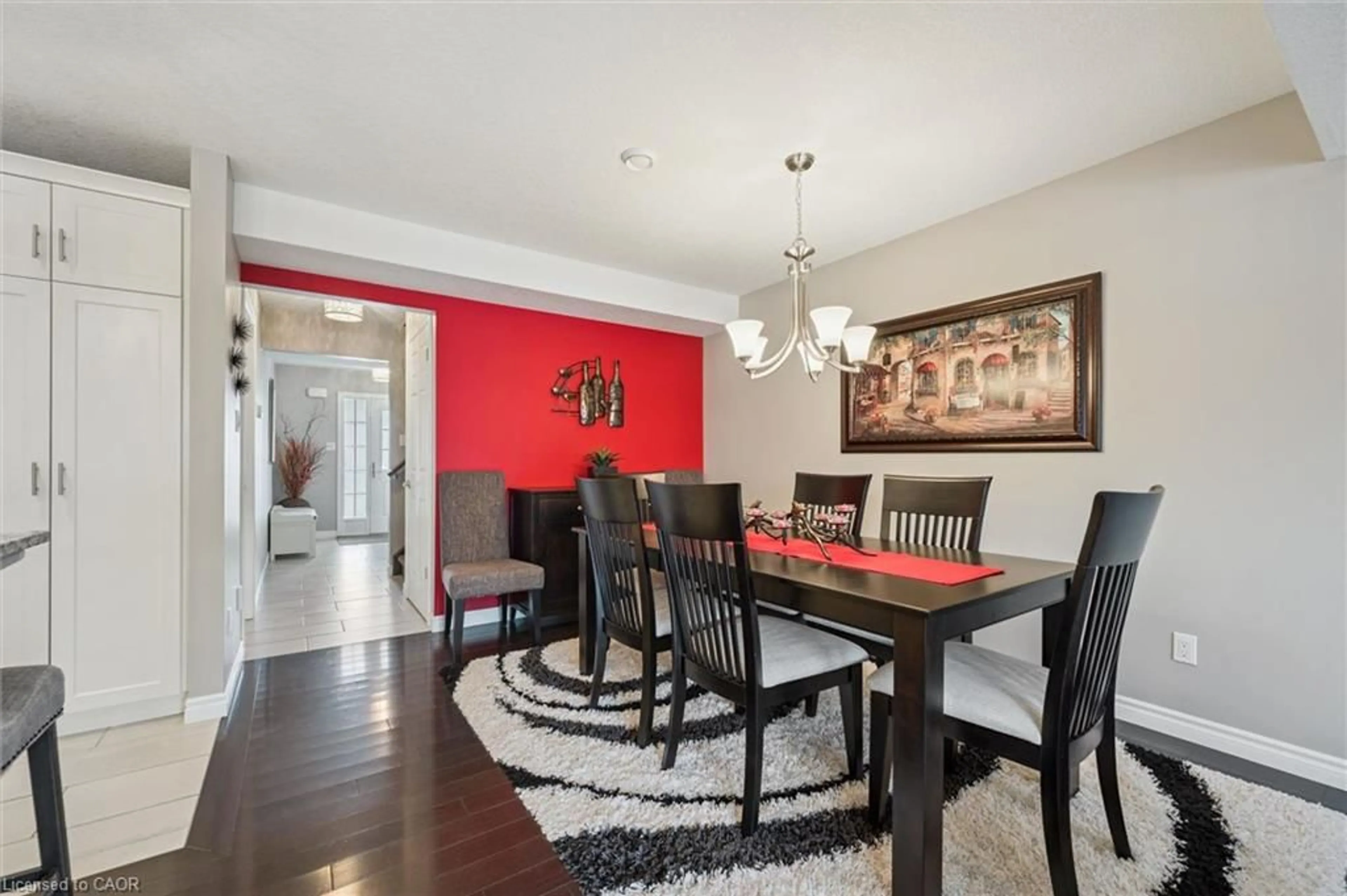 Dining room, wood/laminate floor for 235 Spencer Dr, Elora Ontario N0B 1S0