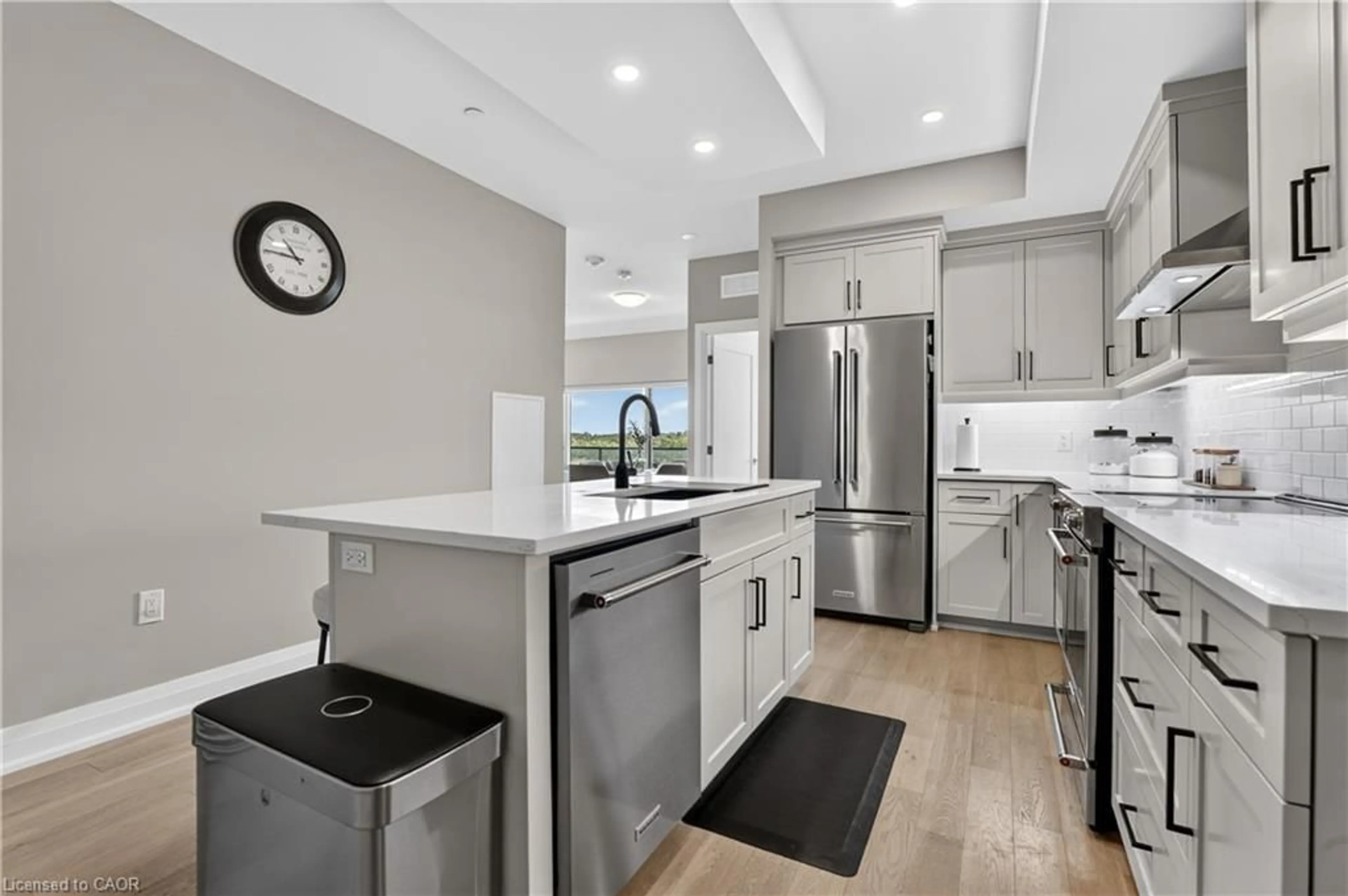 Open concept kitchen, ceramic/tile floor for 71 Wyndham St #612, Guelph Ontario N1E 5R3