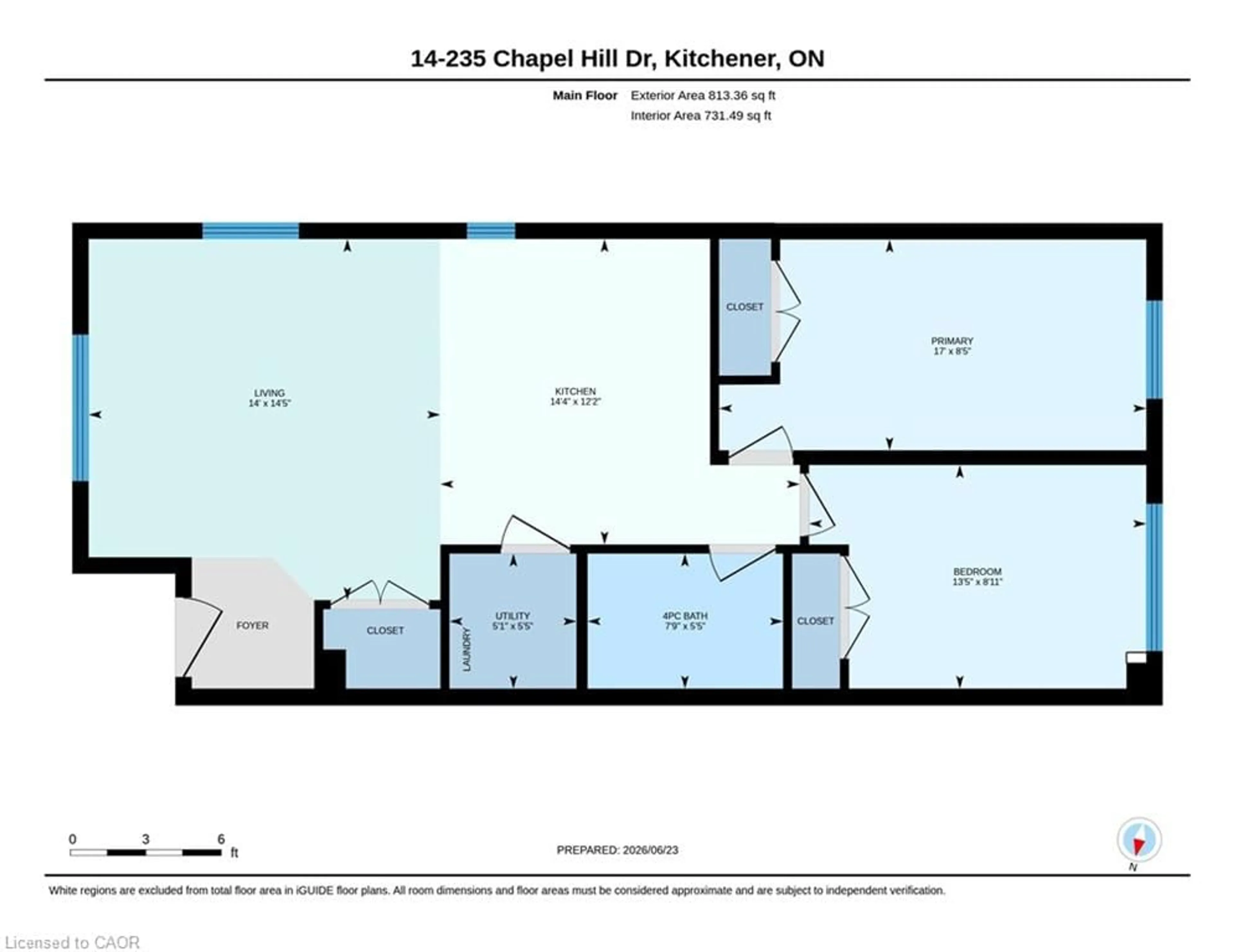 Floor plan for 235 Chapel Hill Dr #14, Kitchener Ontario N2R 0S4