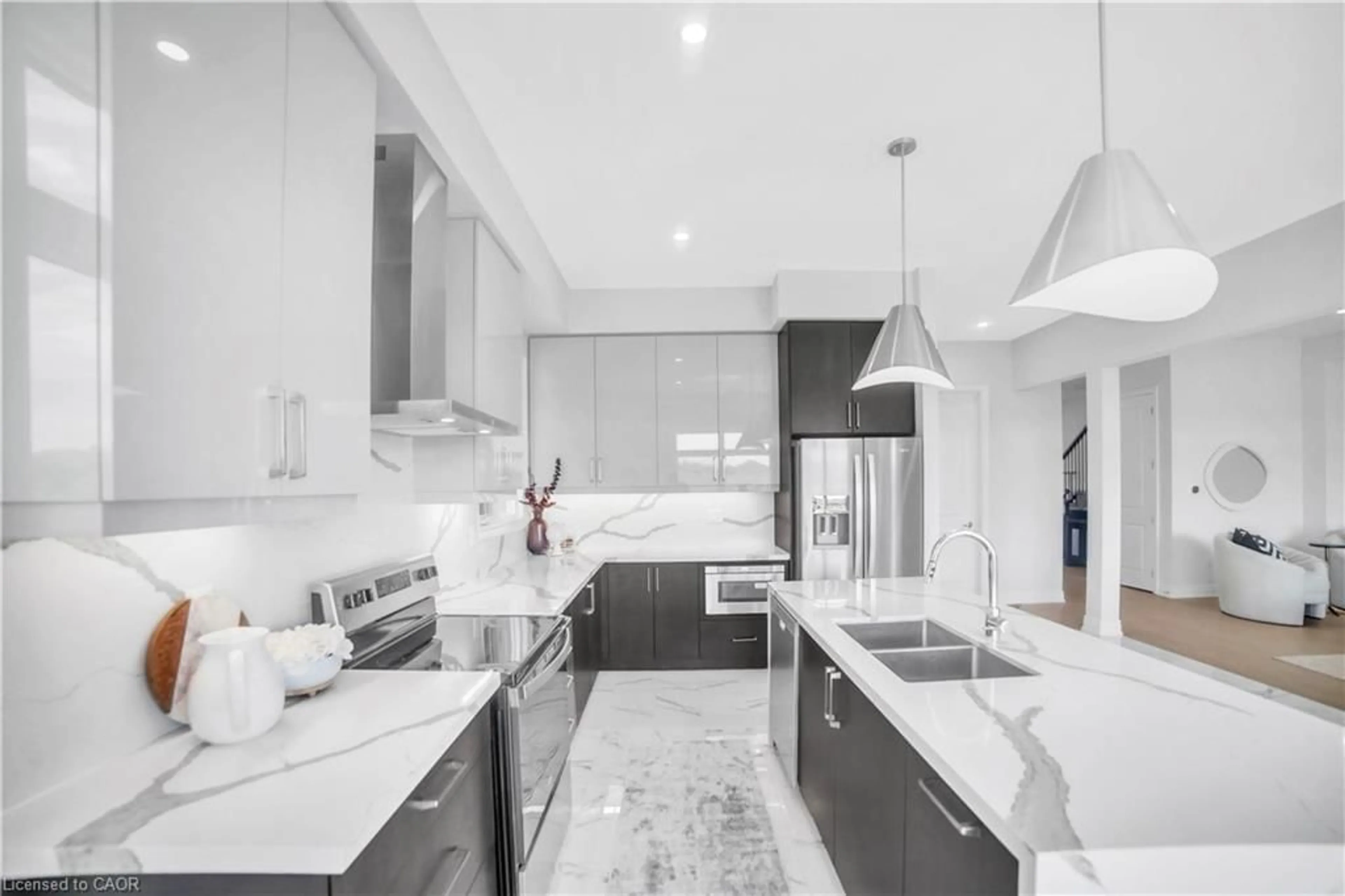 Contemporary kitchen, ceramic/tile floor for 1061 West 5th St, Hamilton Ontario L9B 1J5