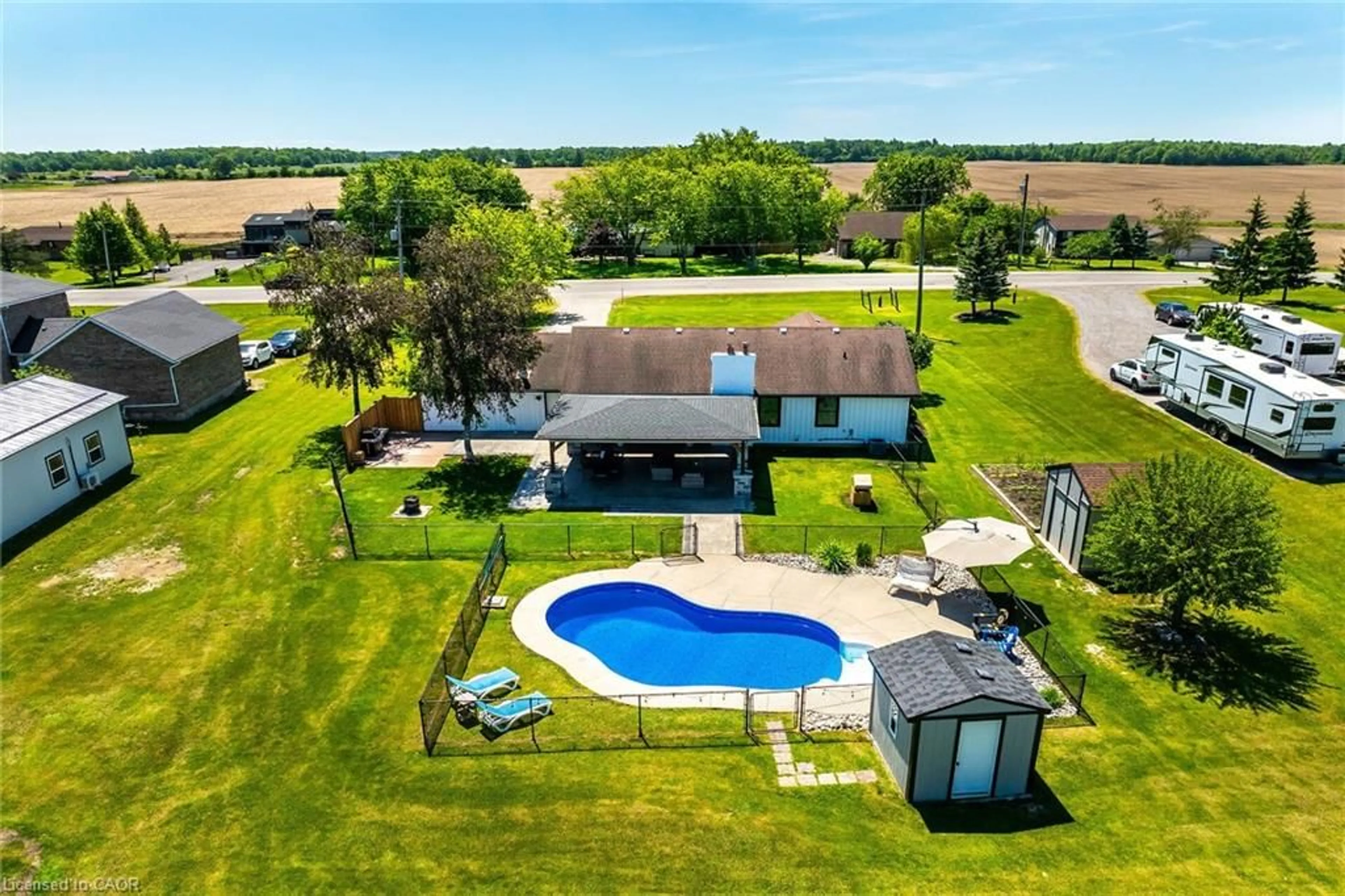 A pic from outside/outdoor area/front of a property/back of a property/a pic from drone, water/lake/river/ocean view for 2885 Haldimand Road 9, York Ontario N0A 1R0