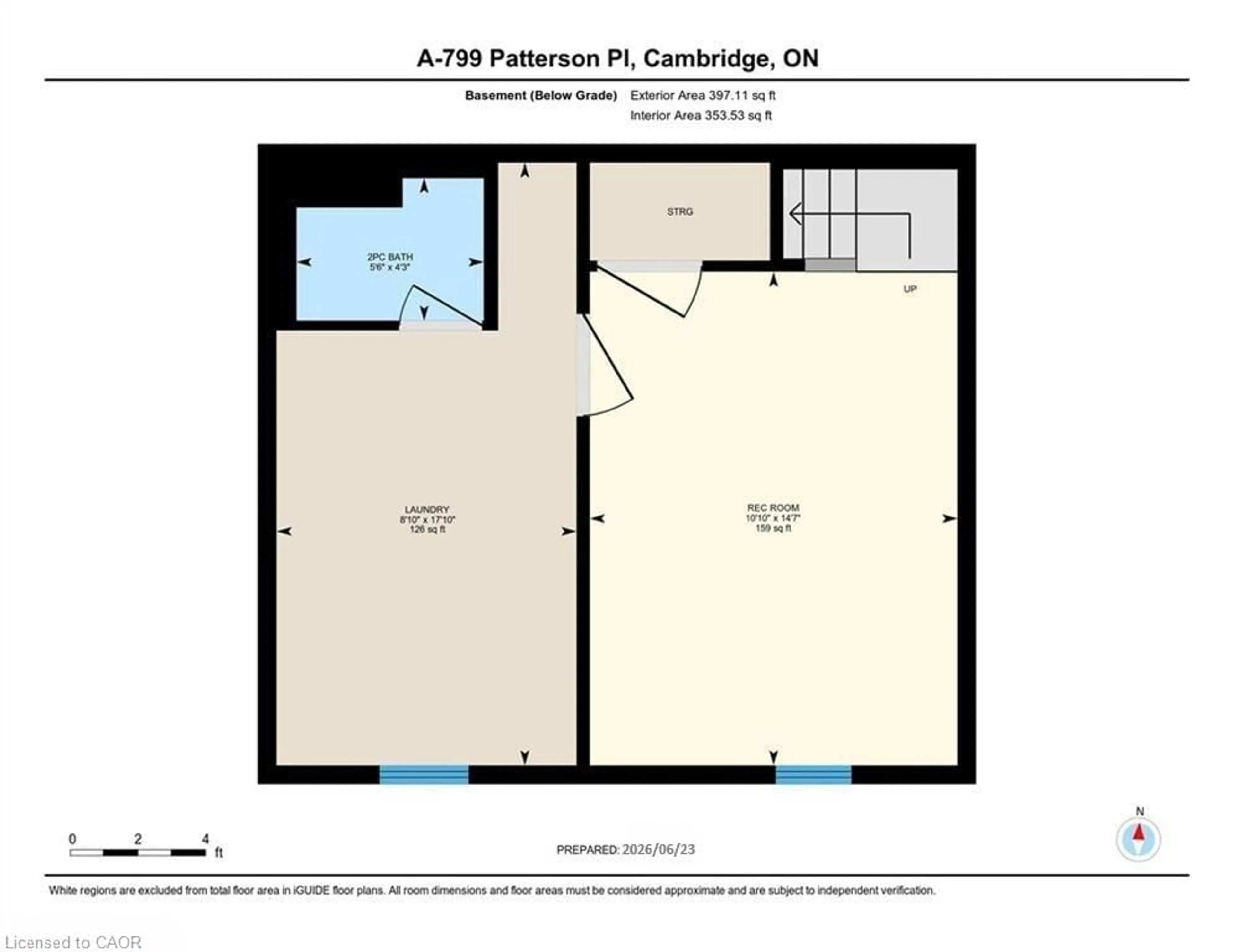 Floor plan for 799 Patterson Pl #A, Cambridge Ontario N3H 2N2