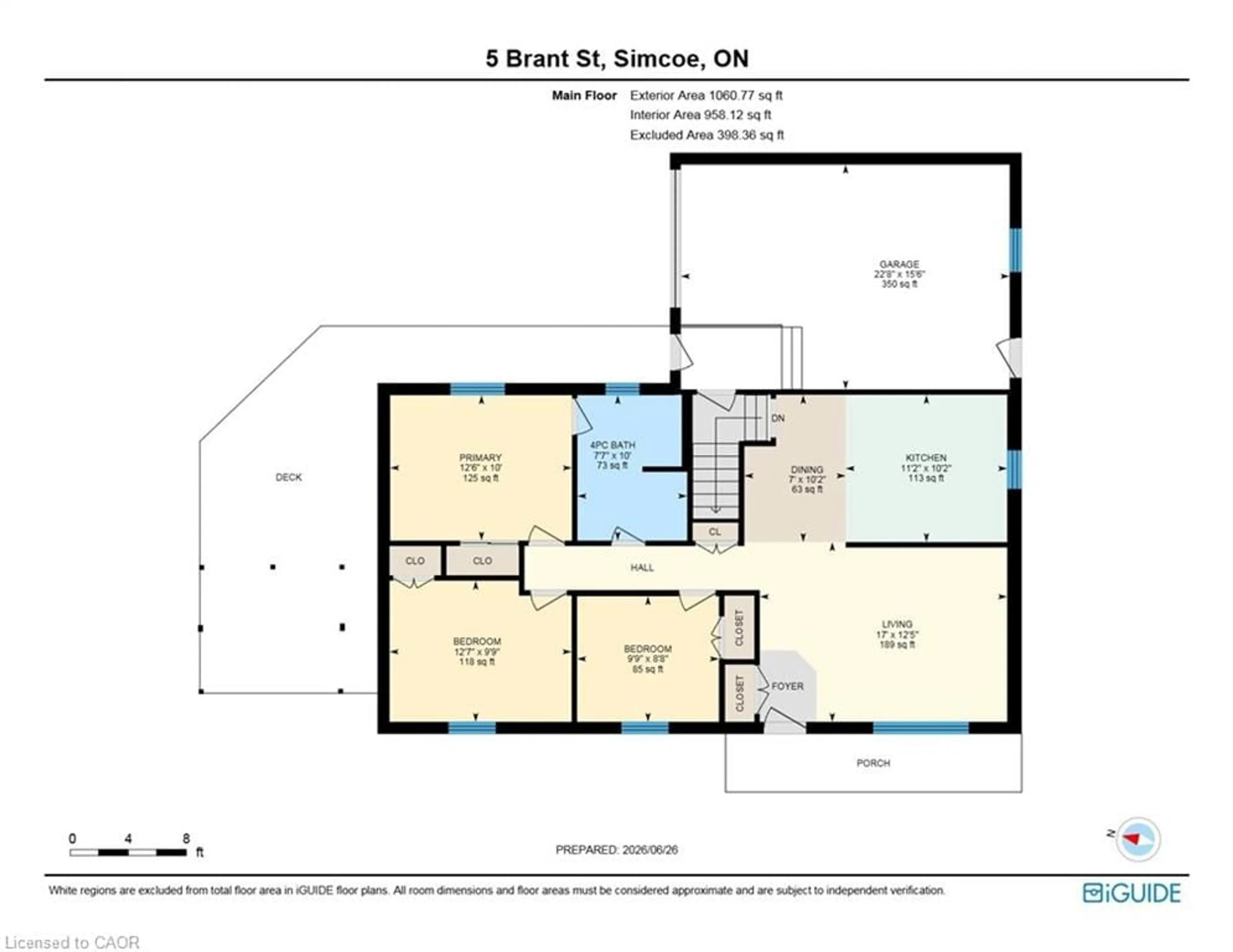 Floor plan for 5 Brant St, Simcoe Ontario N3Y 5G2