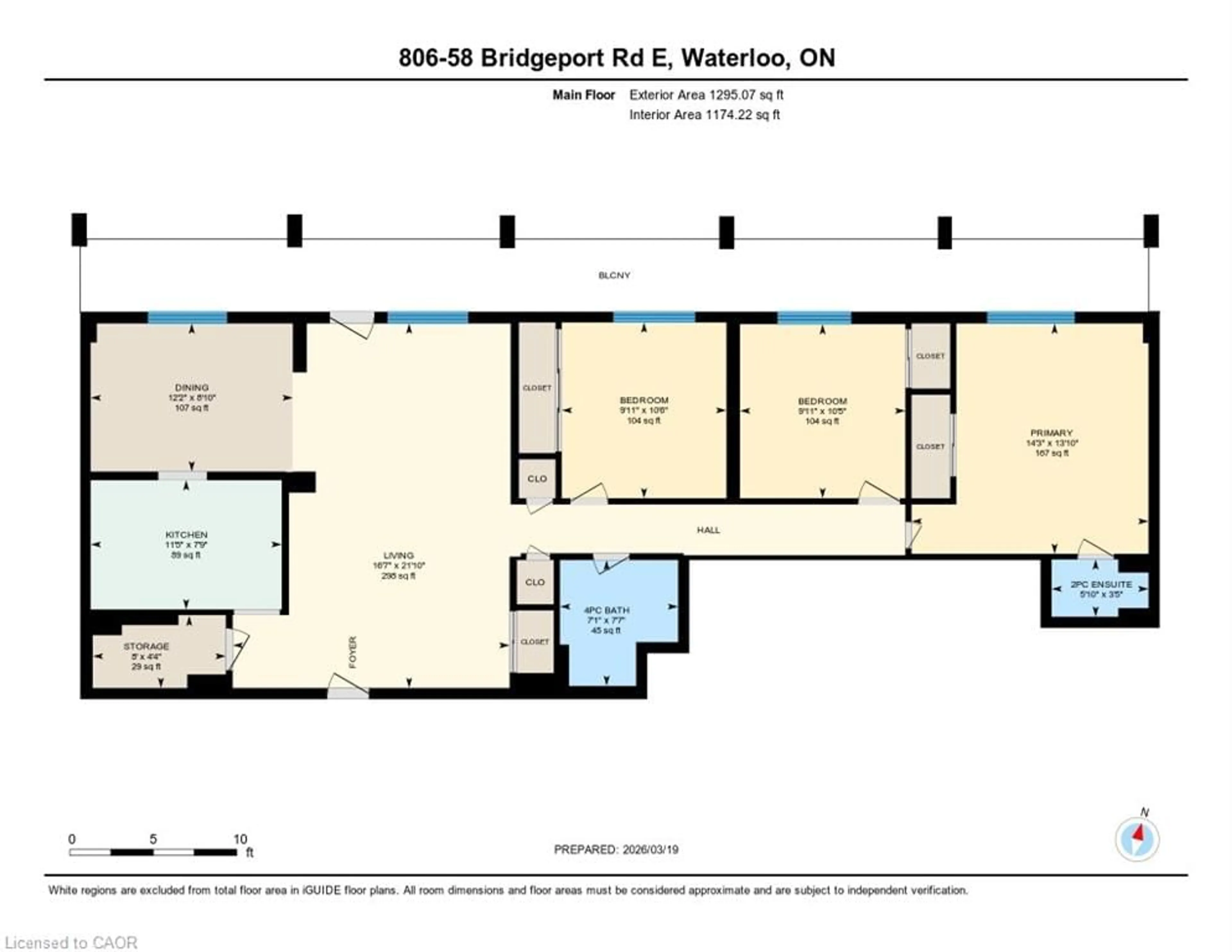 Floor plan for 58 Bridgeport Rd #806, Waterloo Ontario N2J 4H5