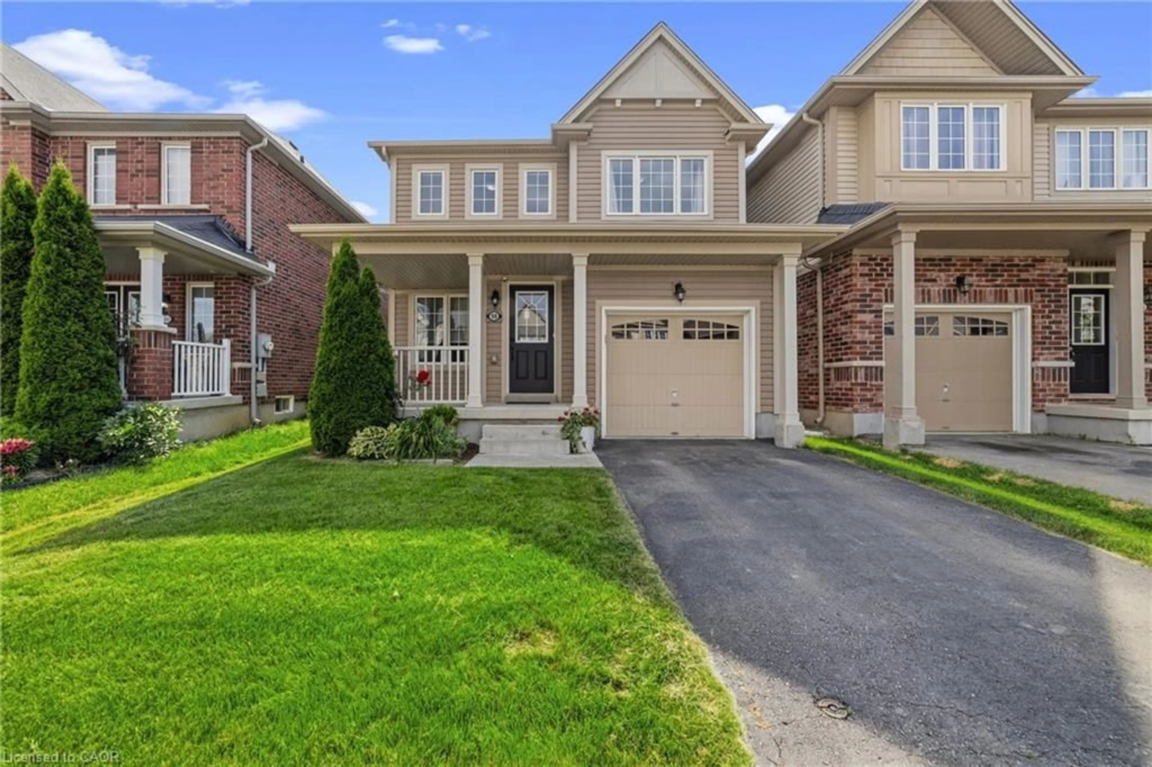 Home with brick exterior material, street for 98 Warner Lane, Brantford Ontario N3T 0J3