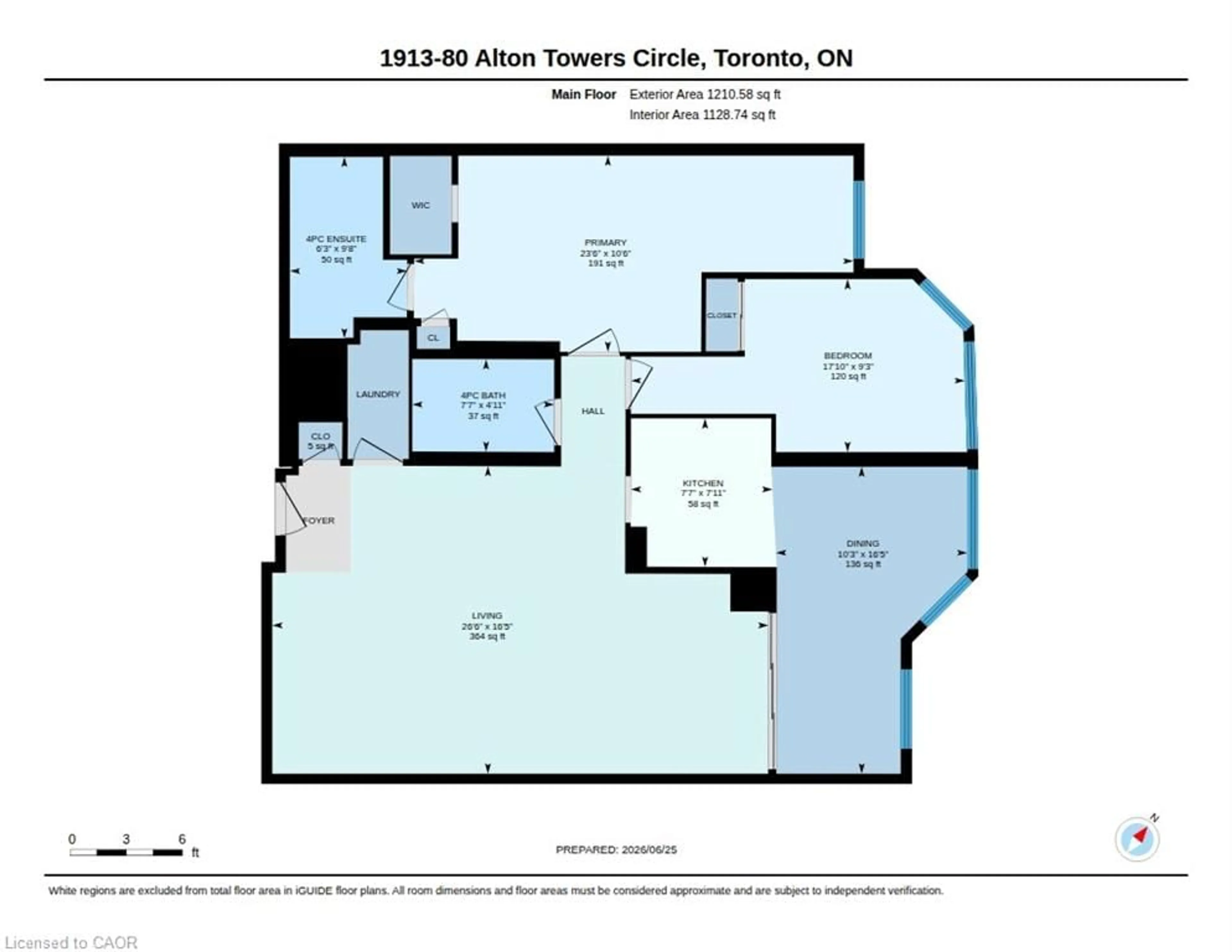 Floor plan for 80 Alton Towers Cir #1913, Toronto Ontario M1V 5E8