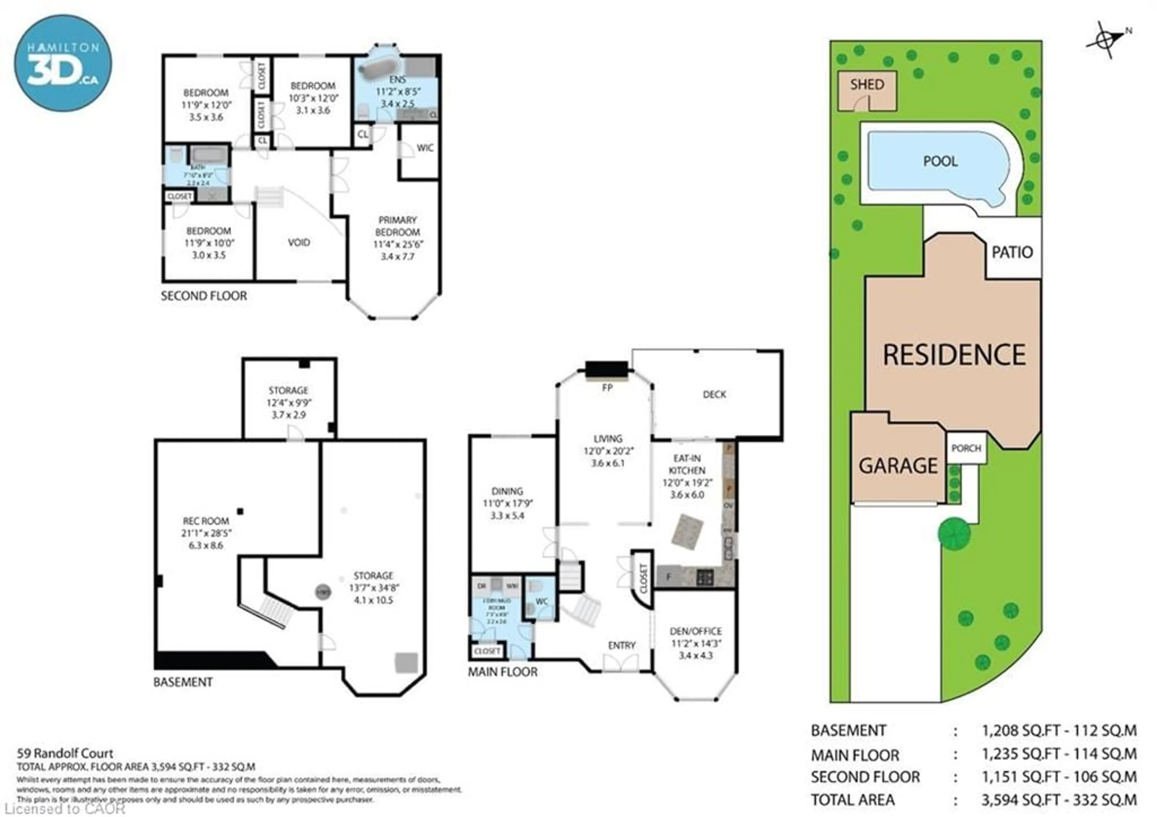 Floor plan for 59 Randolf Crt, Hamilton Ontario L8W 2Z7