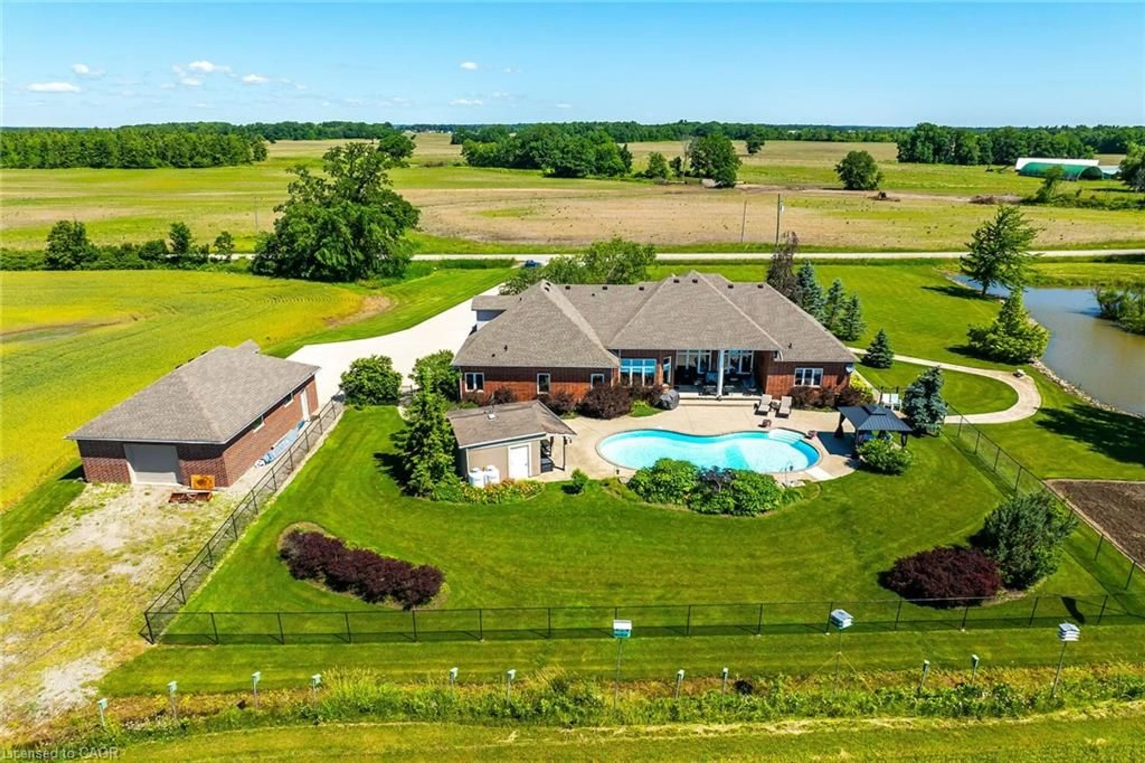A pic from outside/outdoor area/front of a property/back of a property/a pic from drone, water/lake/river/ocean view for 420 Concession Rd 2, York Ontario N0A 1R0