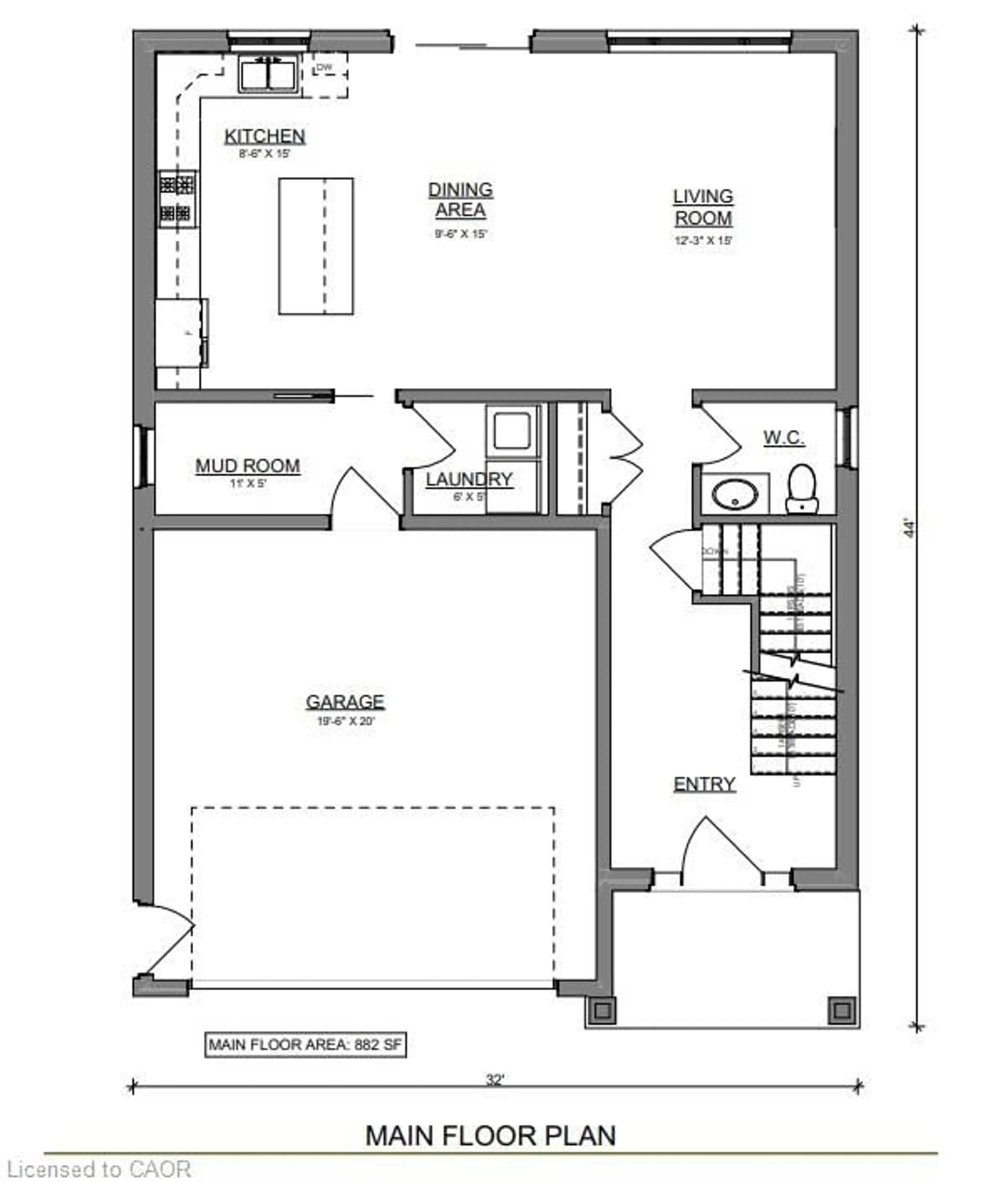 Floor plan for 292 Jane St, Palmerston Ontario N0G 2P0