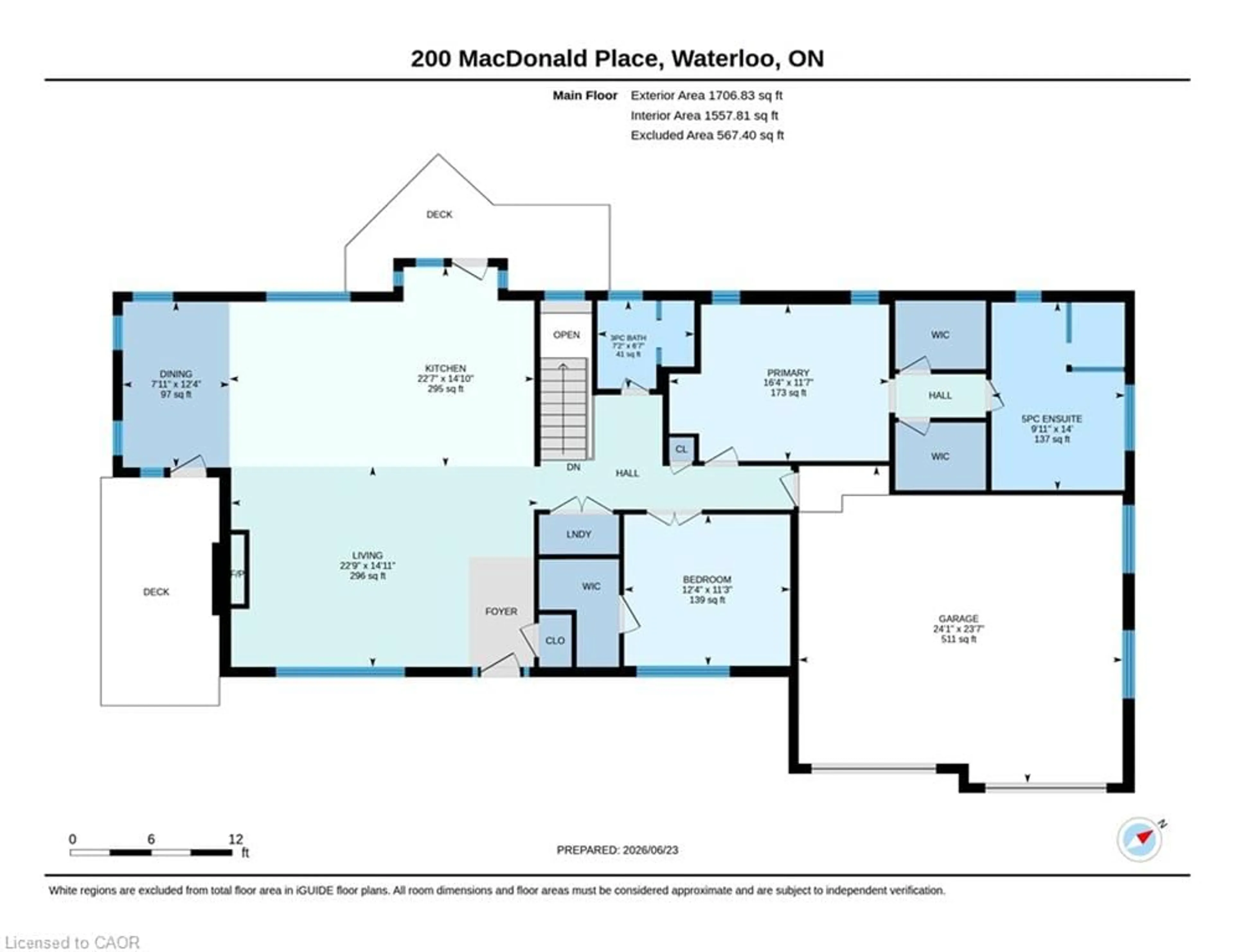 Floor plan for 200 Macdonald Pl, Waterloo Ontario N2L 1L1