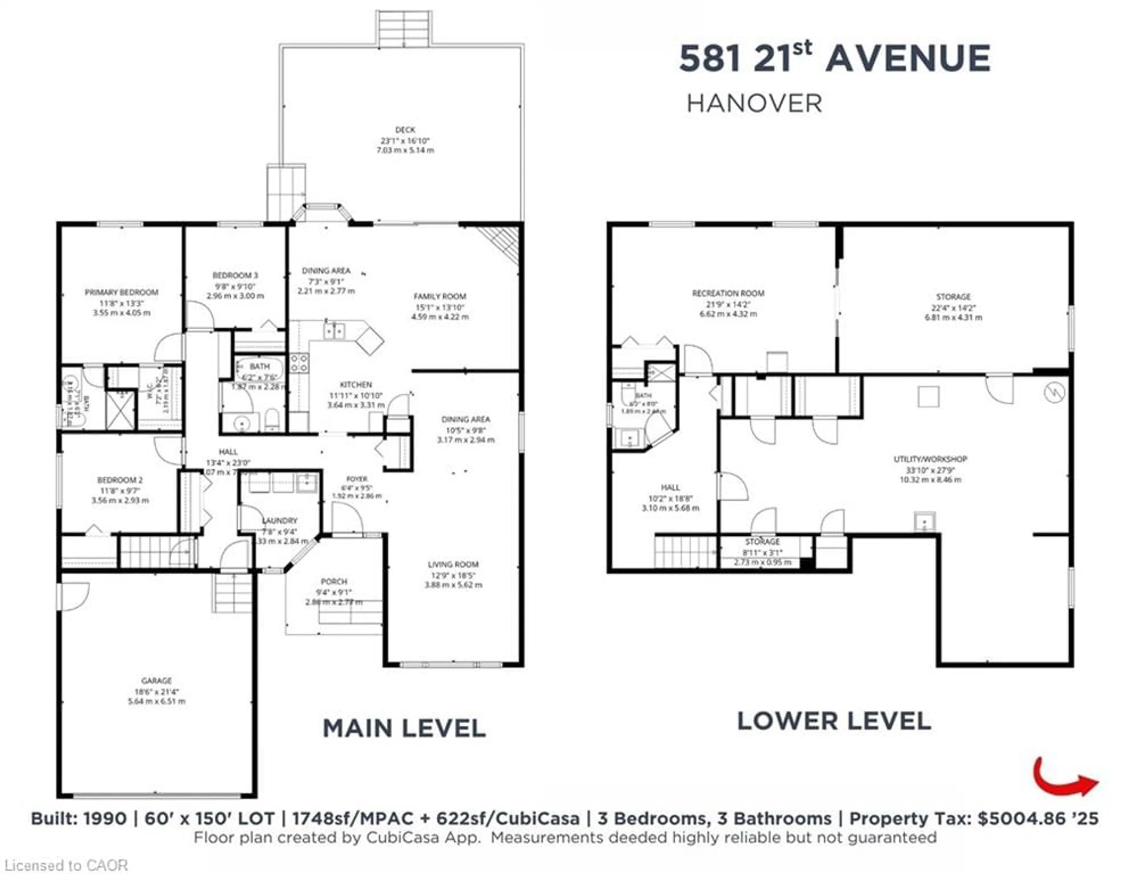 Floor plan for 581 21st Ave, Hanover Ontario N4H 3H2