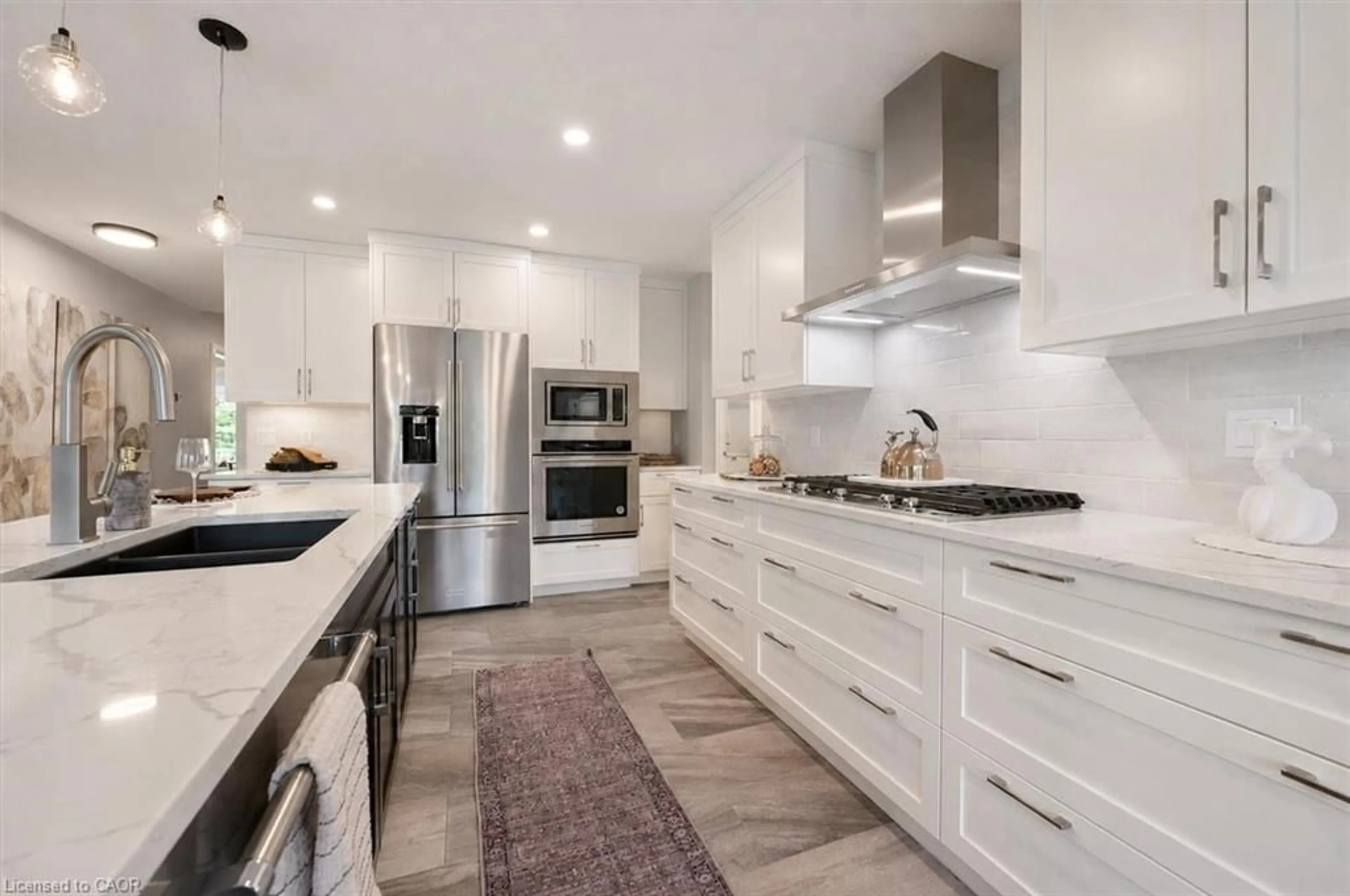 Contemporary kitchen, ceramic/tile floor for 33 Waterloo St, Elora Ontario N0B 1S0