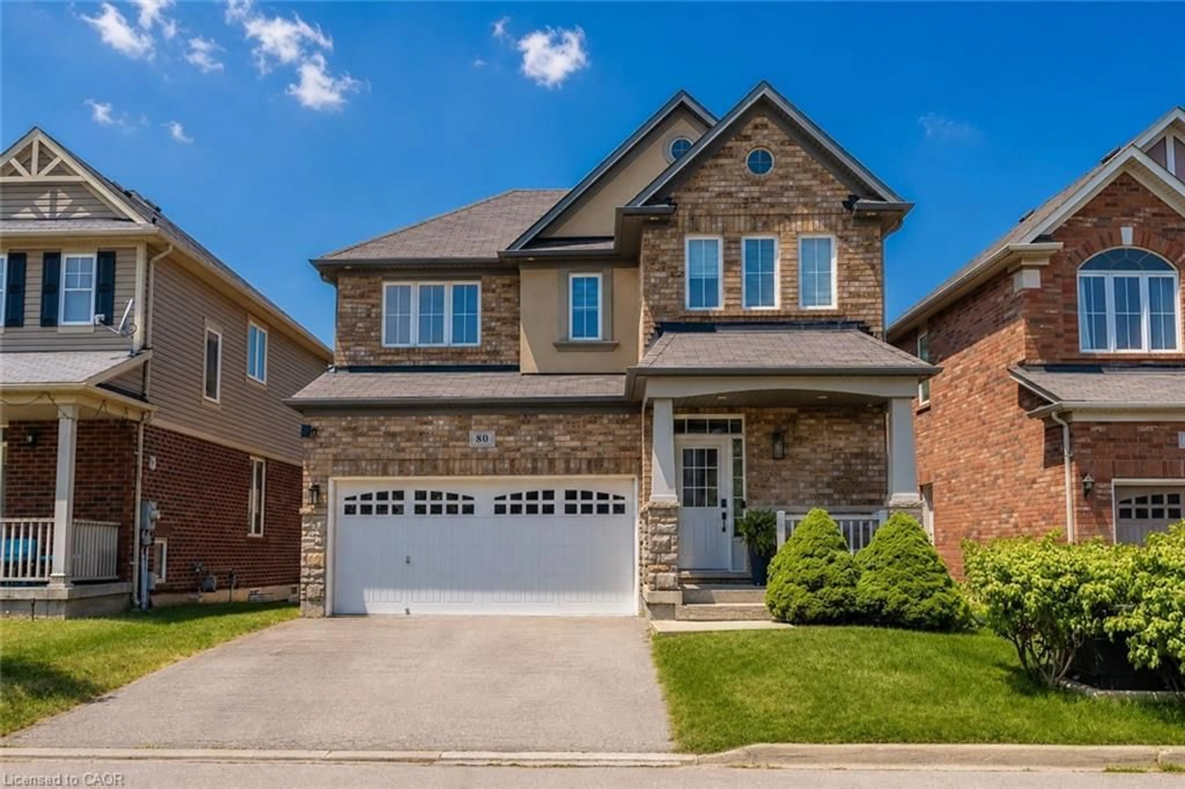Home with brick exterior material, street for 80 Montreal Cir, Stoney Creek Ontario L8E 0C9