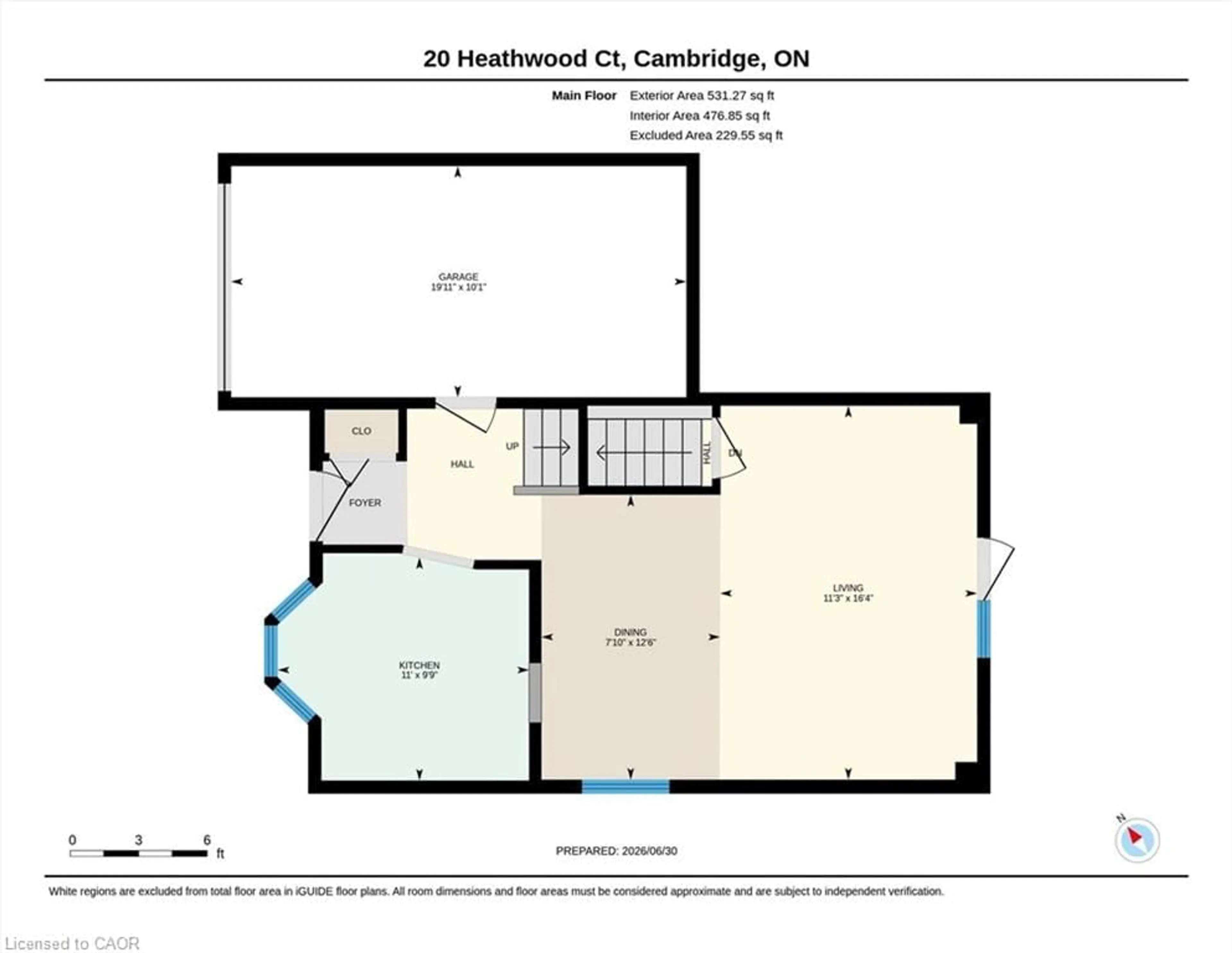 Floor plan for 20 Heathwood Crt, Cambridge Ontario N1R 7W2