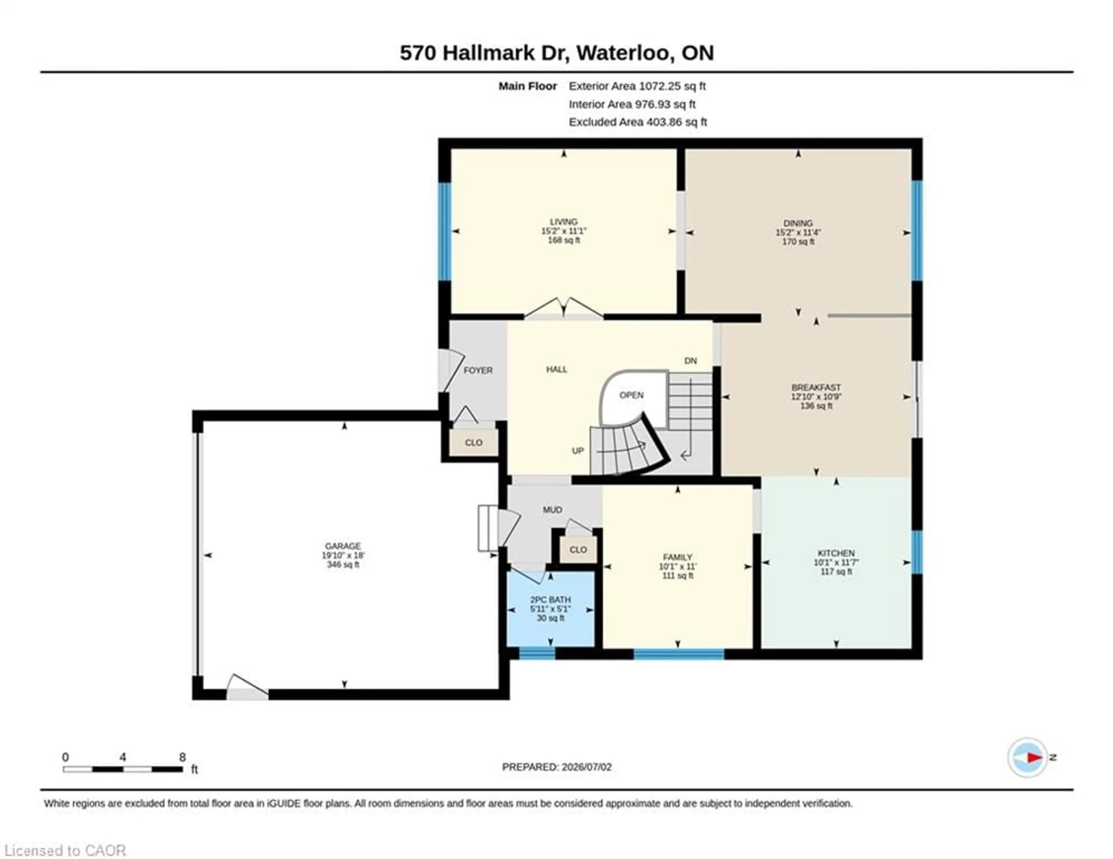 Floor plan for 570 Hallmark Dr, Waterloo Ontario N2K 3P2