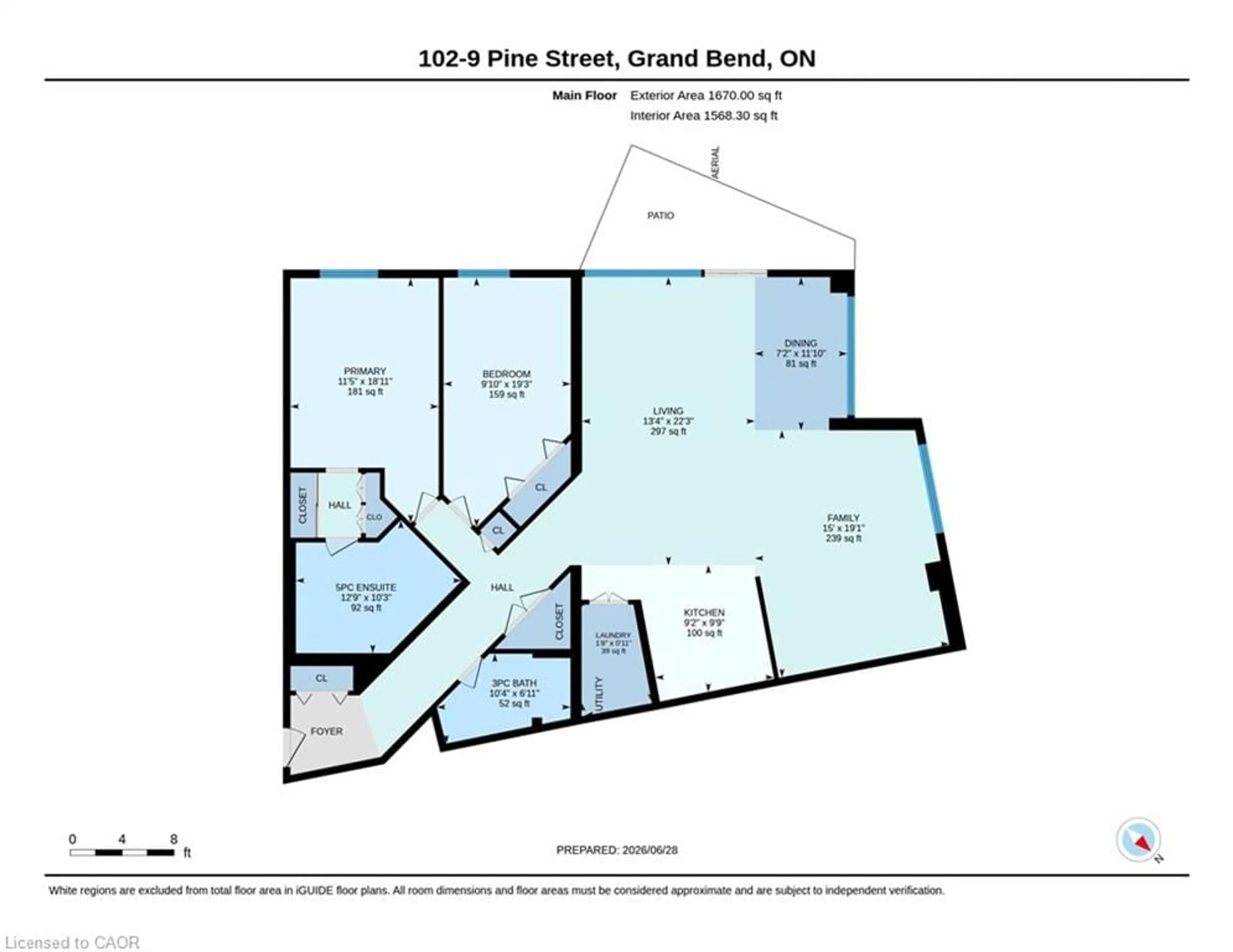 Floor plan for 9 Pine St #102, Grand Bend Ontario N0M 1T0
