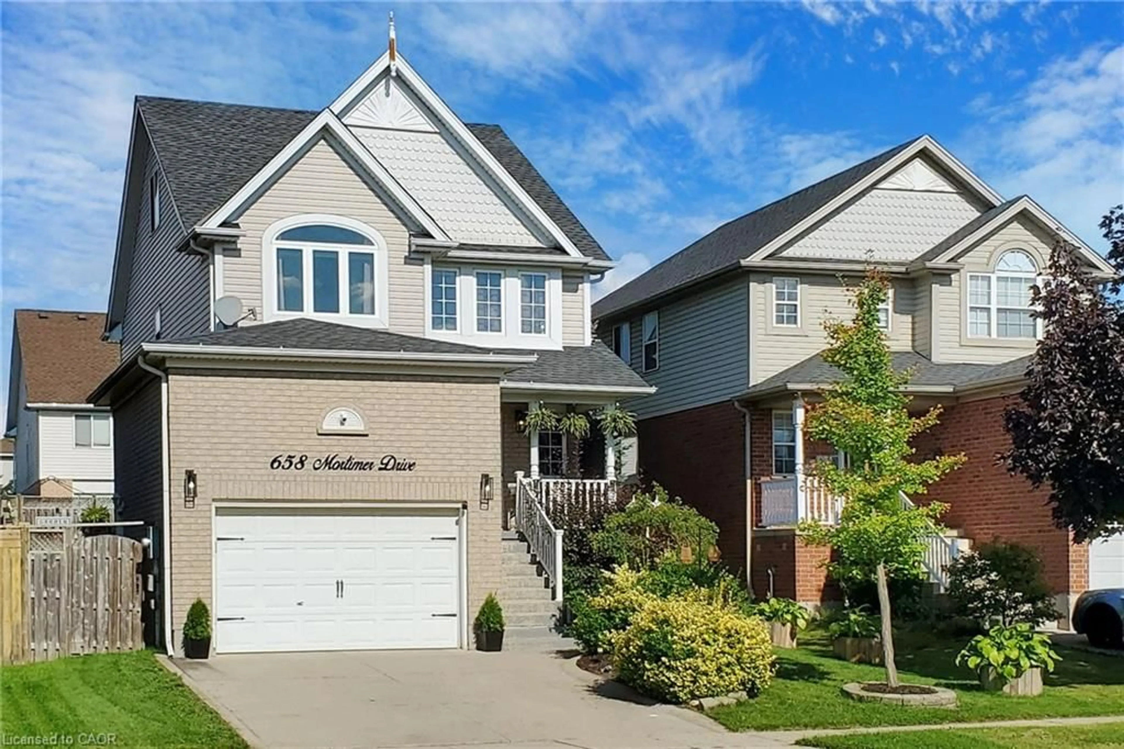 Home with vinyl exterior material, street for 658 Mortimer Dr, Cambridge Ontario N3H 5R7
