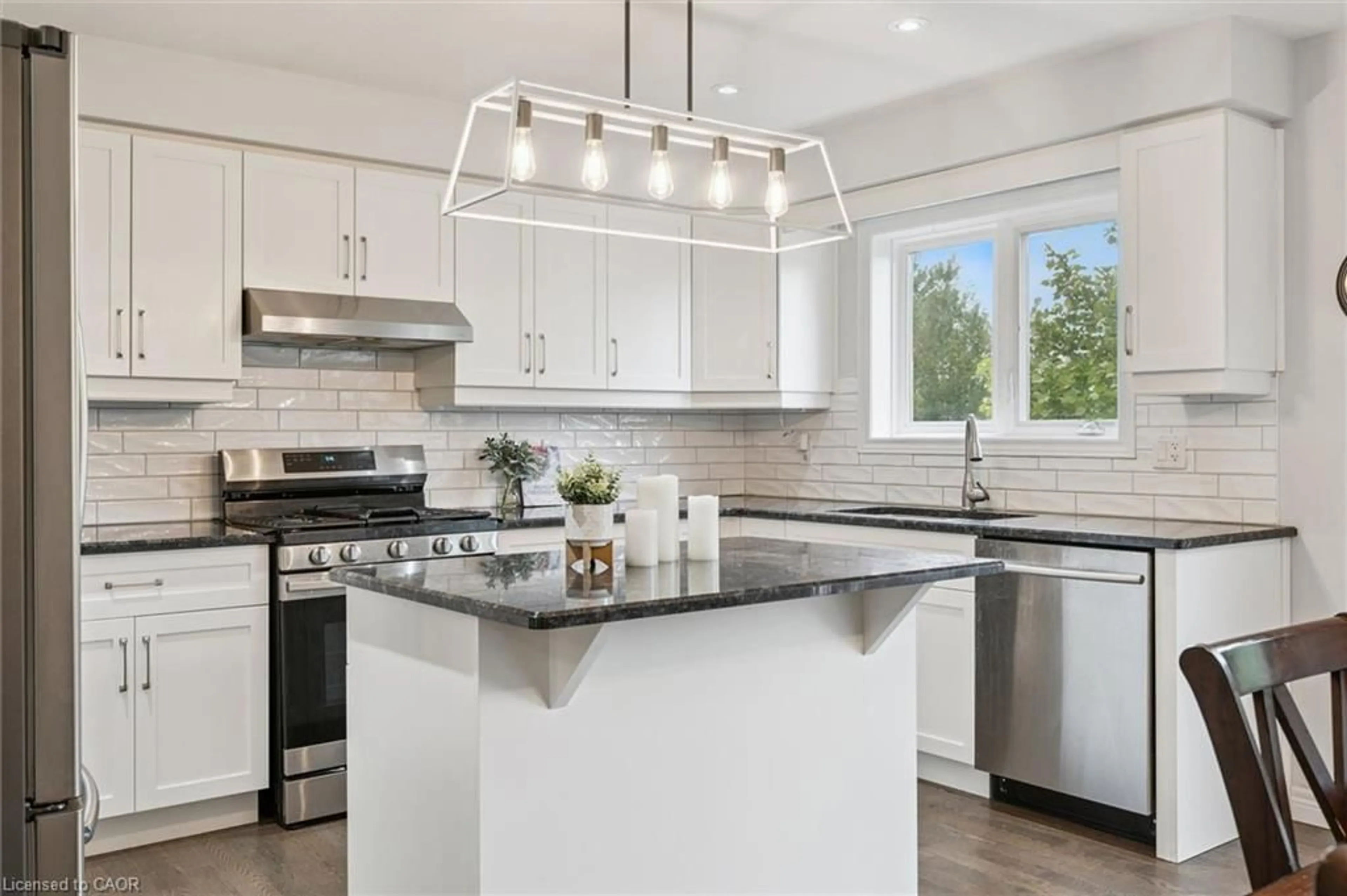 Open concept kitchen, ceramic/tile floor for 66 Eastview Rd #26, Guelph Ontario N1E 0N1