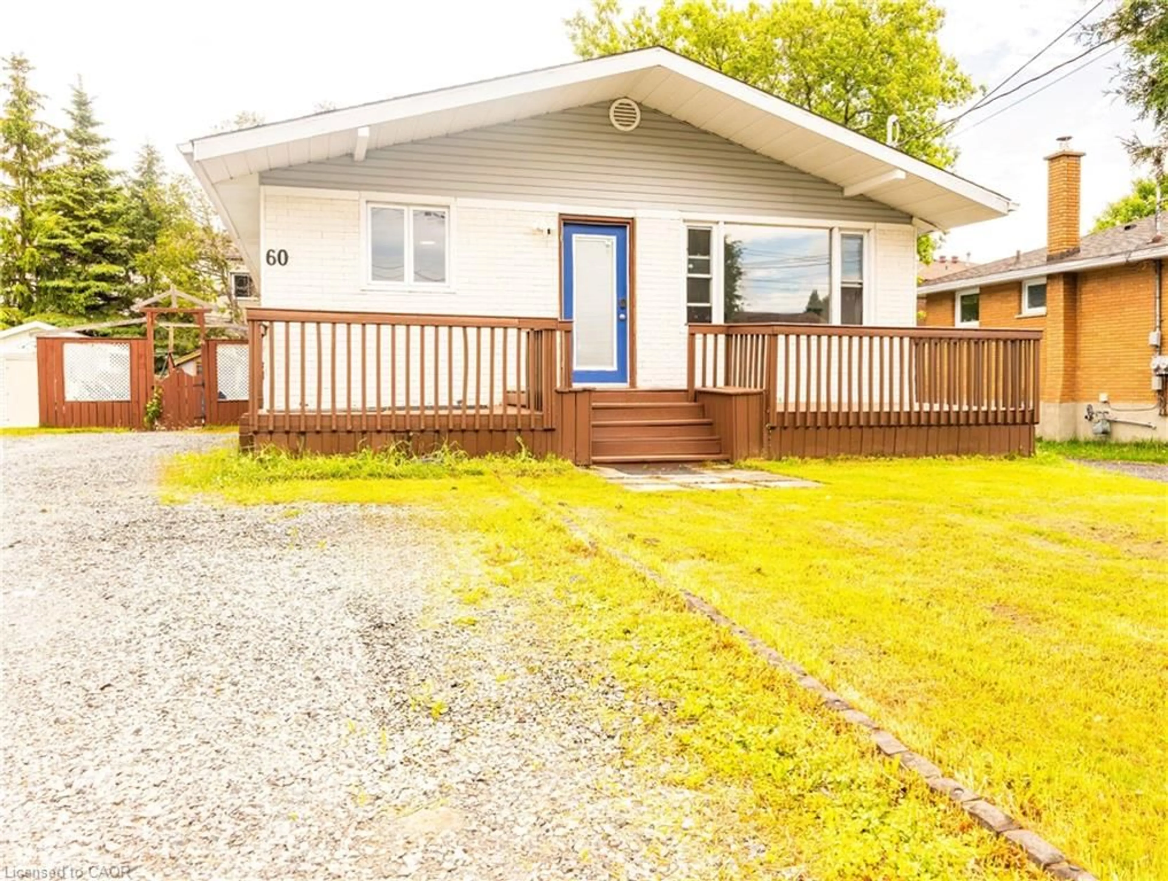 A pic from outside/outdoor area/front of a property/back of a property/a pic from drone, street for 60 Charlotte Ave, Chelmsford Ontario P0M 1L0