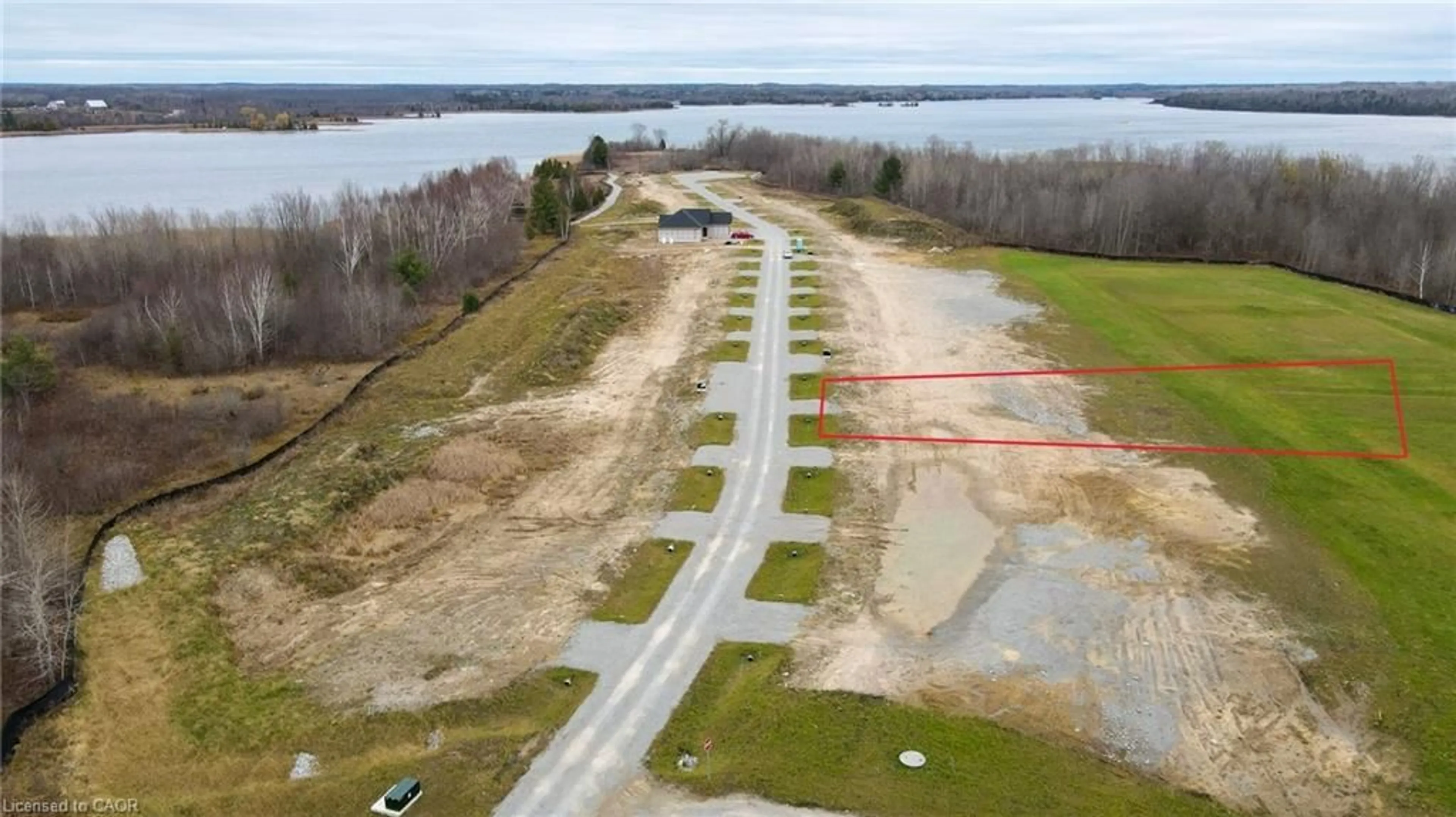 A pic from outside/outdoor area/front of a property/back of a property/a pic from drone, water/lake/river/ocean view for LOT 4 Lovett Lane, Kirkfield Ontario K0M 2B0