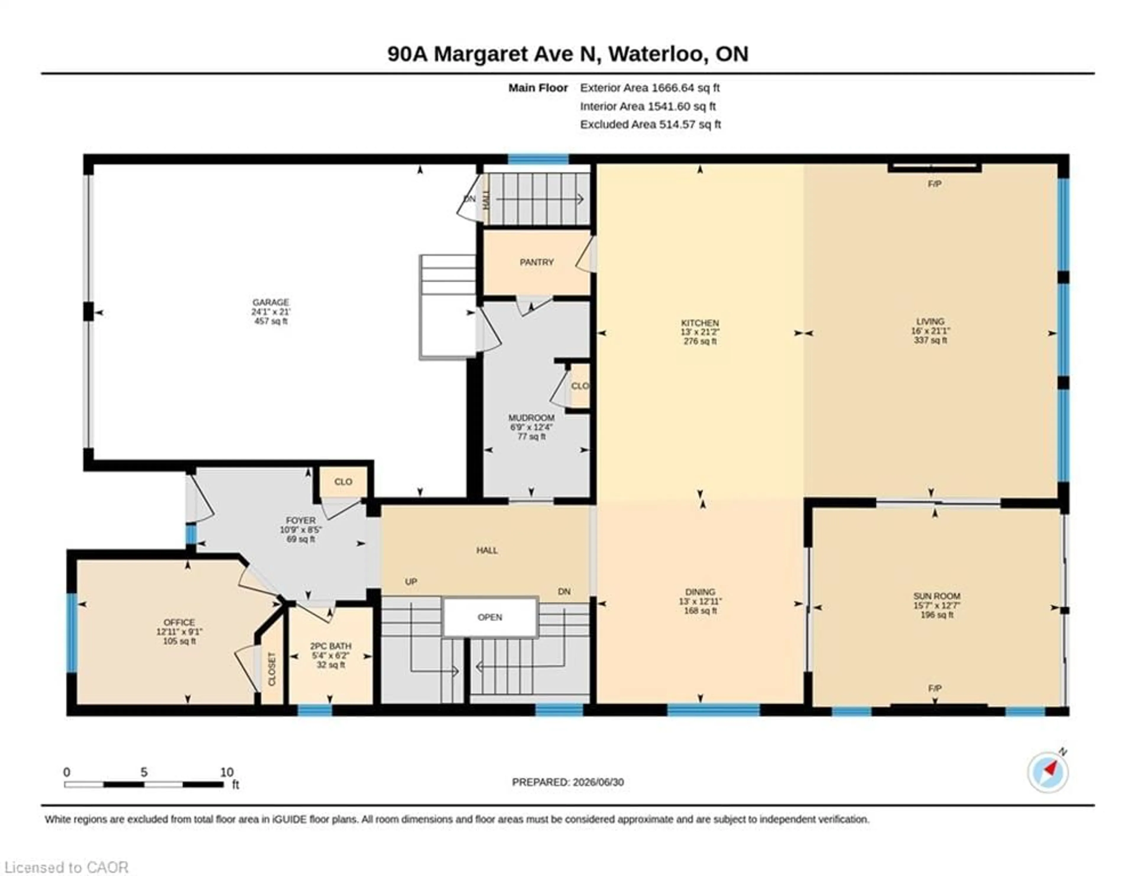 Floor plan for 90 Margaret Ave #A, Waterloo Ontario N2J 3P9