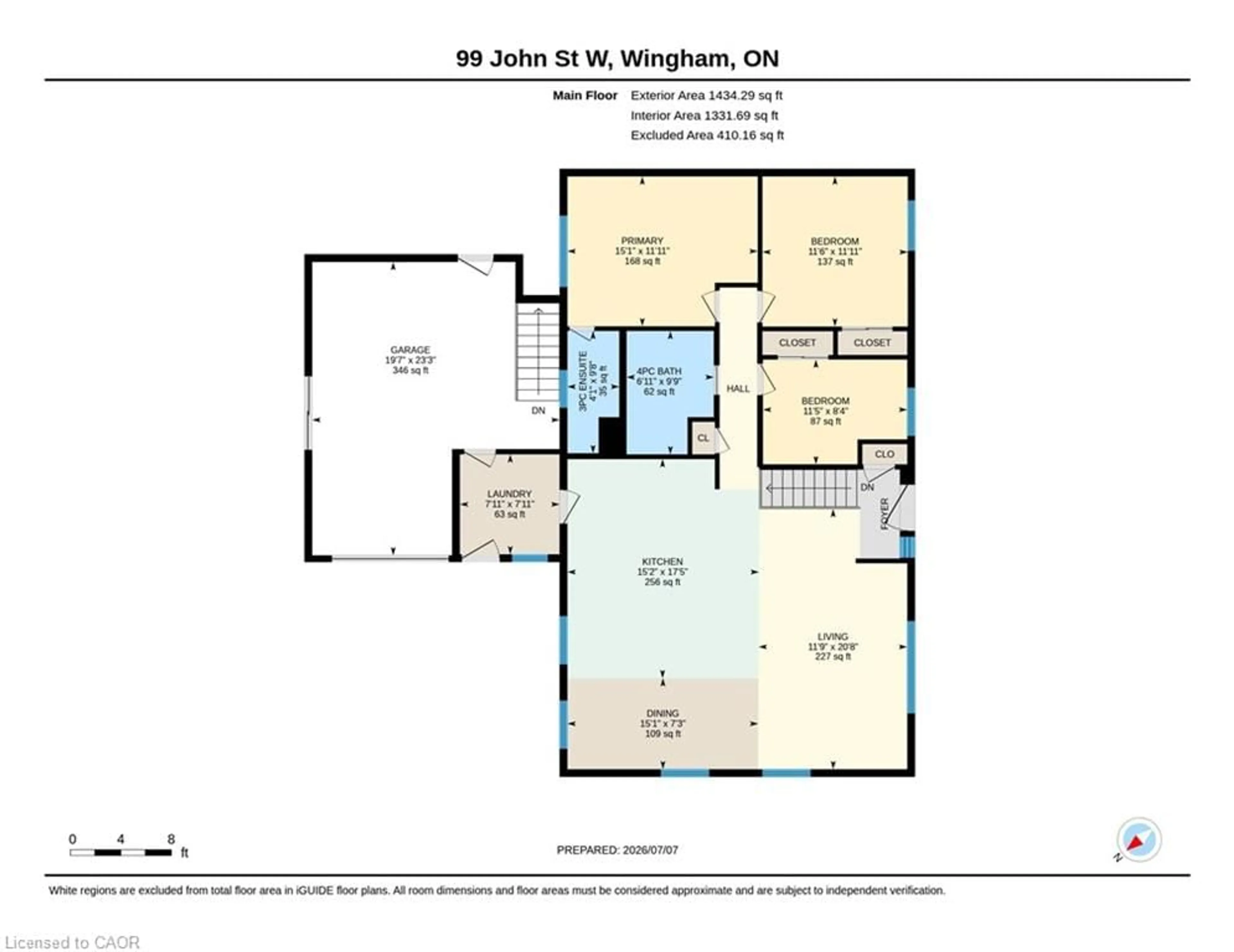 Floor plan for 99 John St, Wingham Ontario N0G 2W0