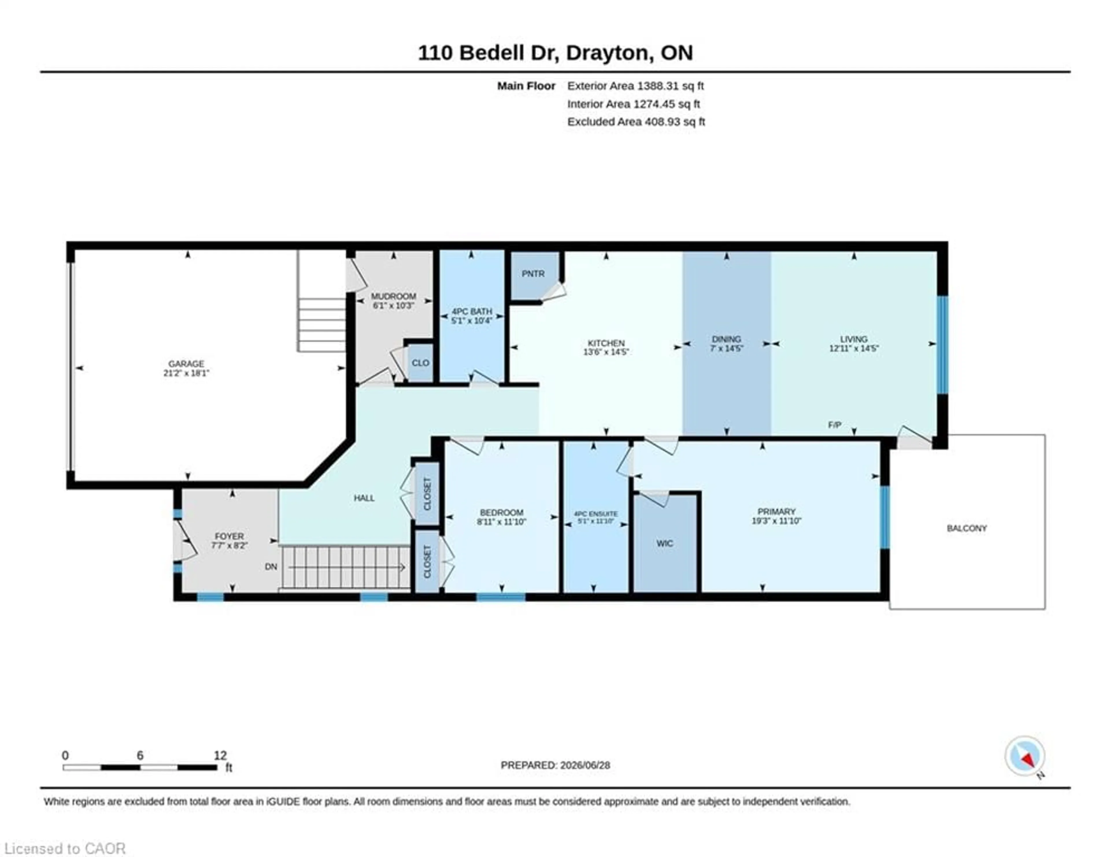 Floor plan for 110 Bedell Dr, Drayton Ontario N0G 1P0