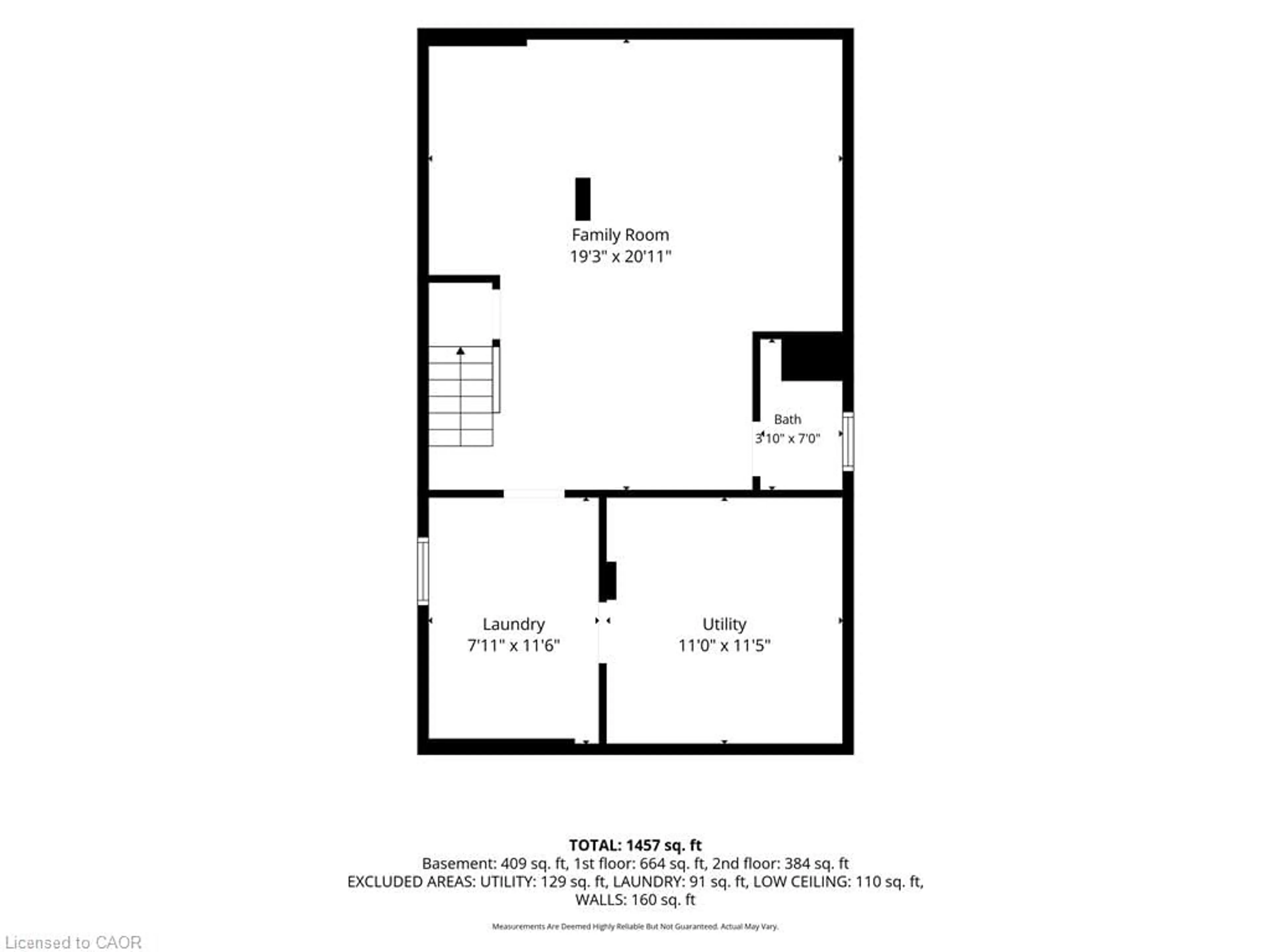 Floor plan for 282 East 13th St, Hamilton Ontario L9A 3Z9