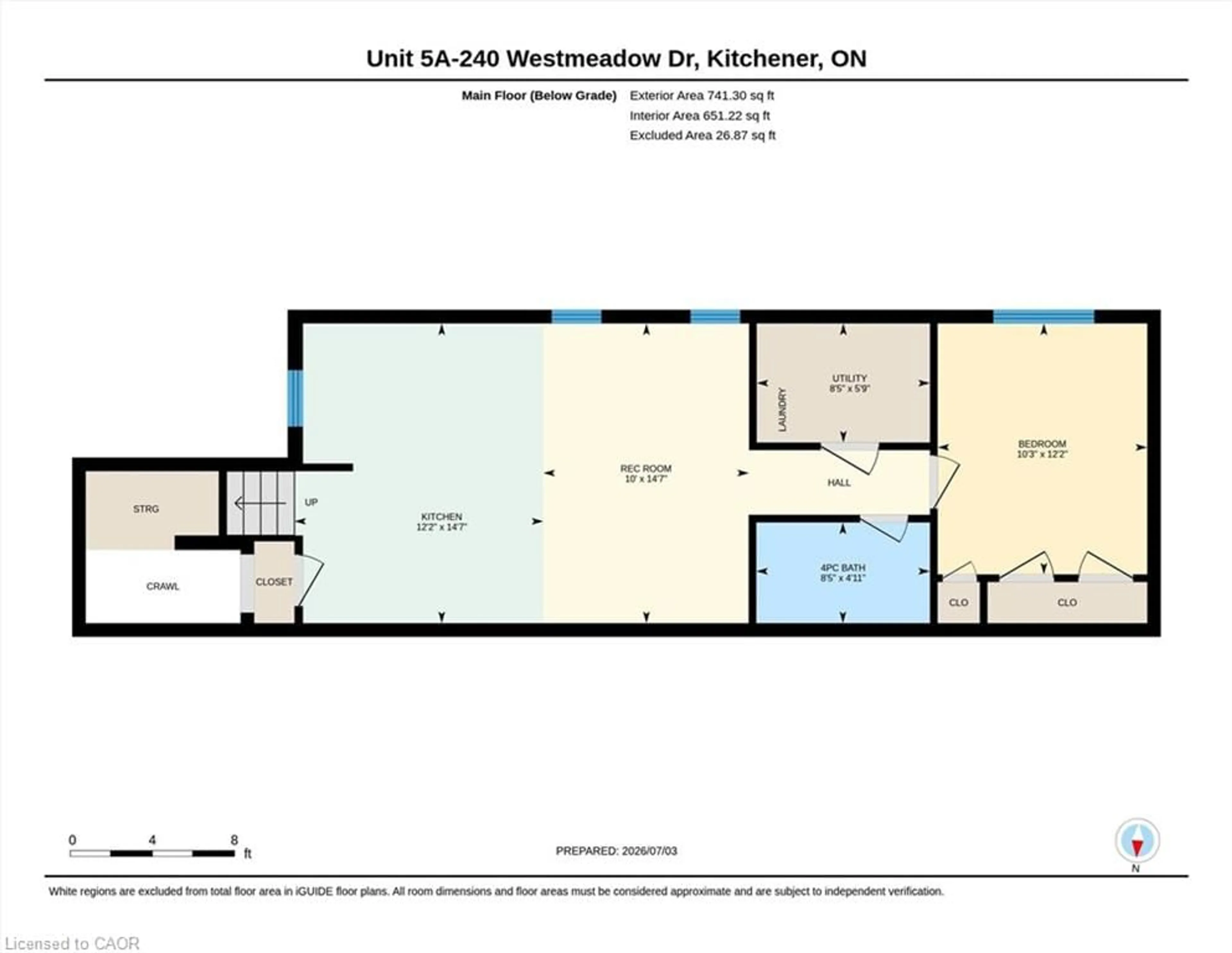 Floor plan for 240 Westmeadow Dr #5A, Kitchener Ontario N2N 0A1