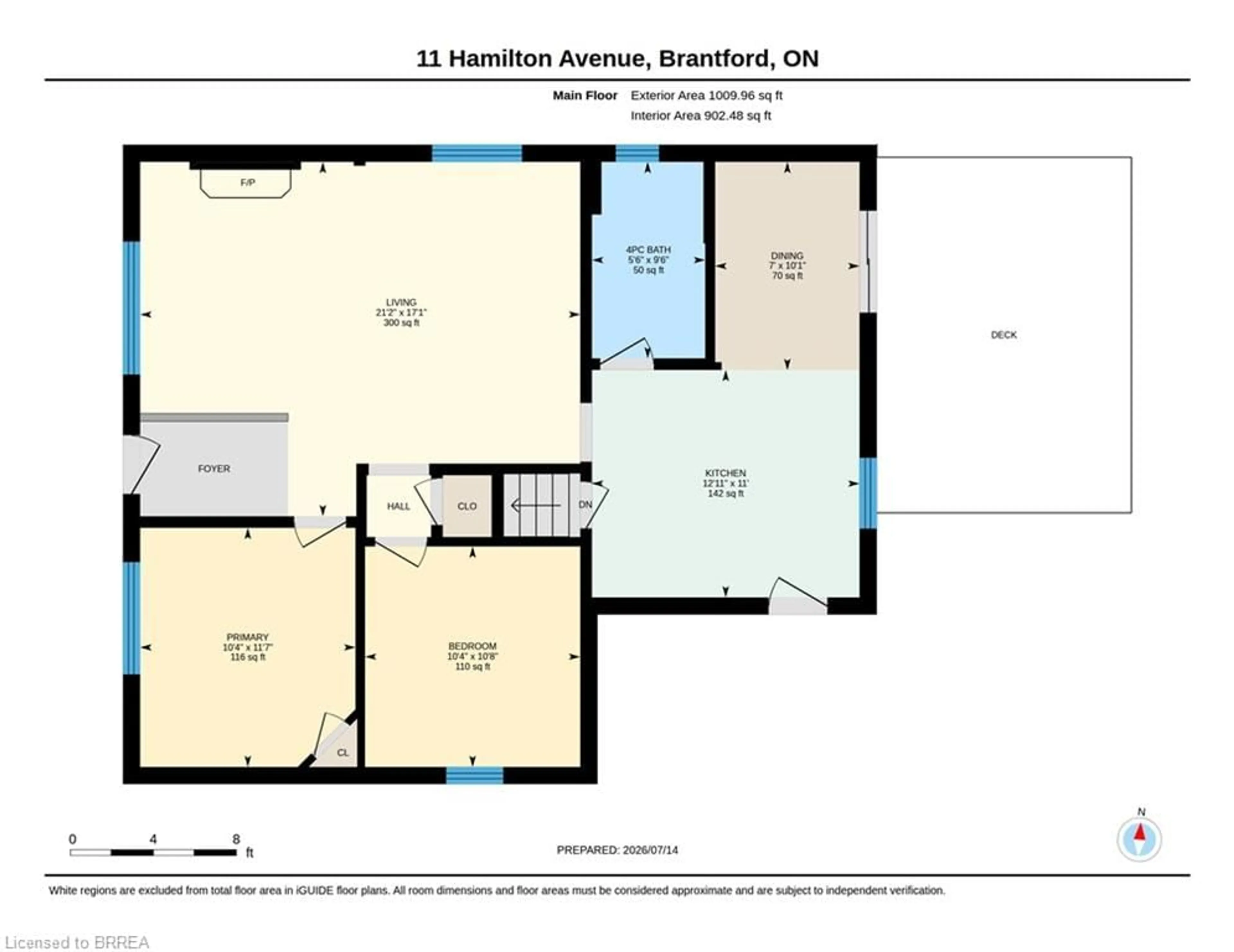 Floor plan for 11 Hamilton Ave, Brantford Ontario N3S 6Z4