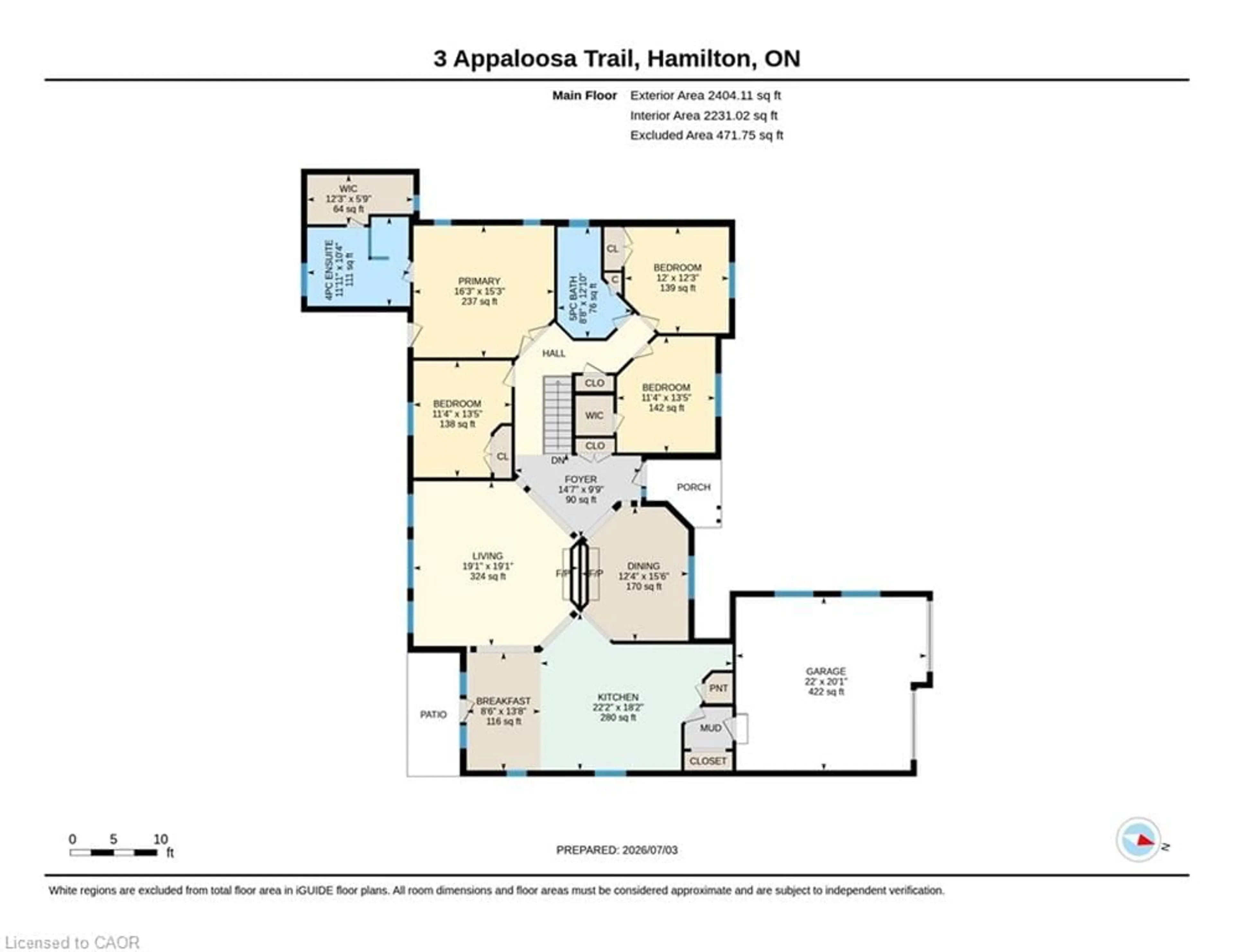 Floor plan for 3 Appaloosa Trail, Carlisle Ontario L0R 1H3