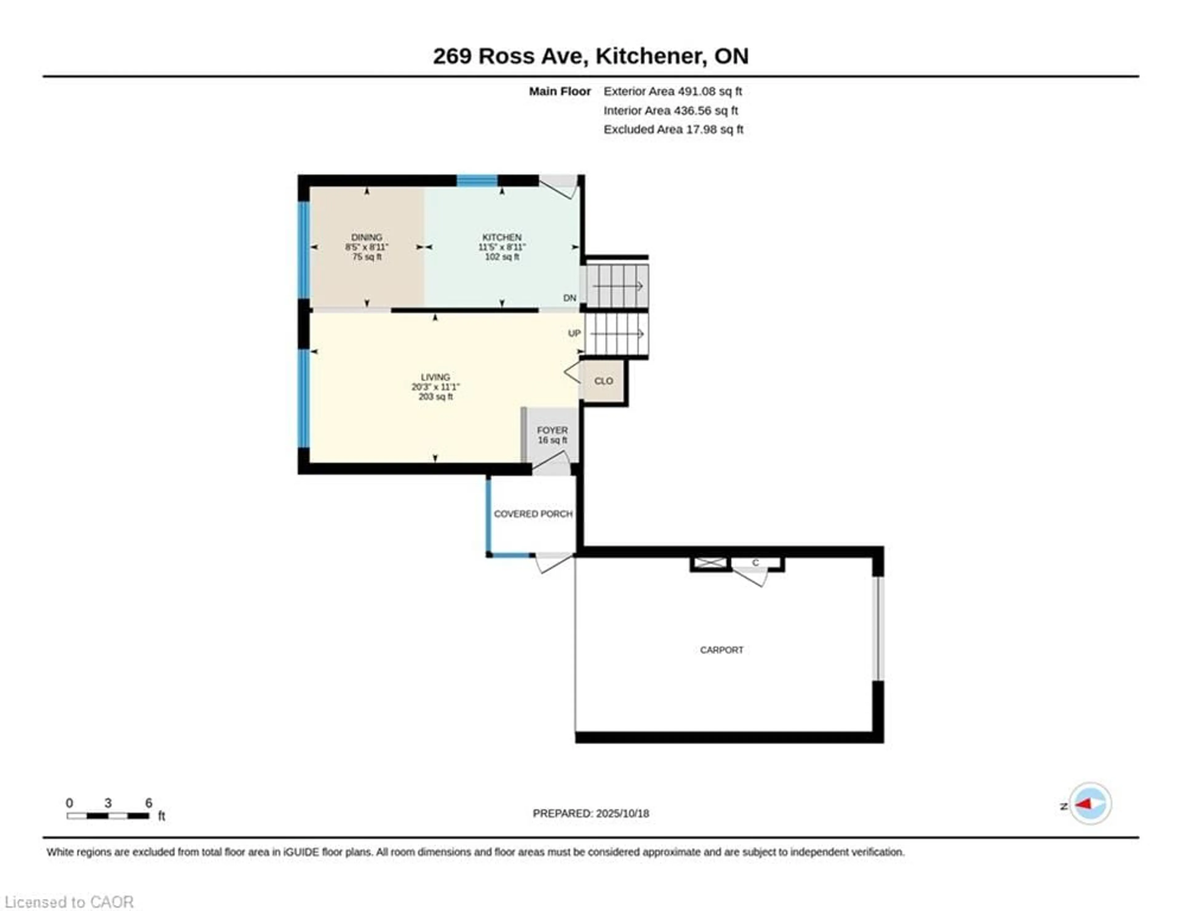 Floor plan for 269 Ross Ave, Kitchener Ontario N2A 1V7