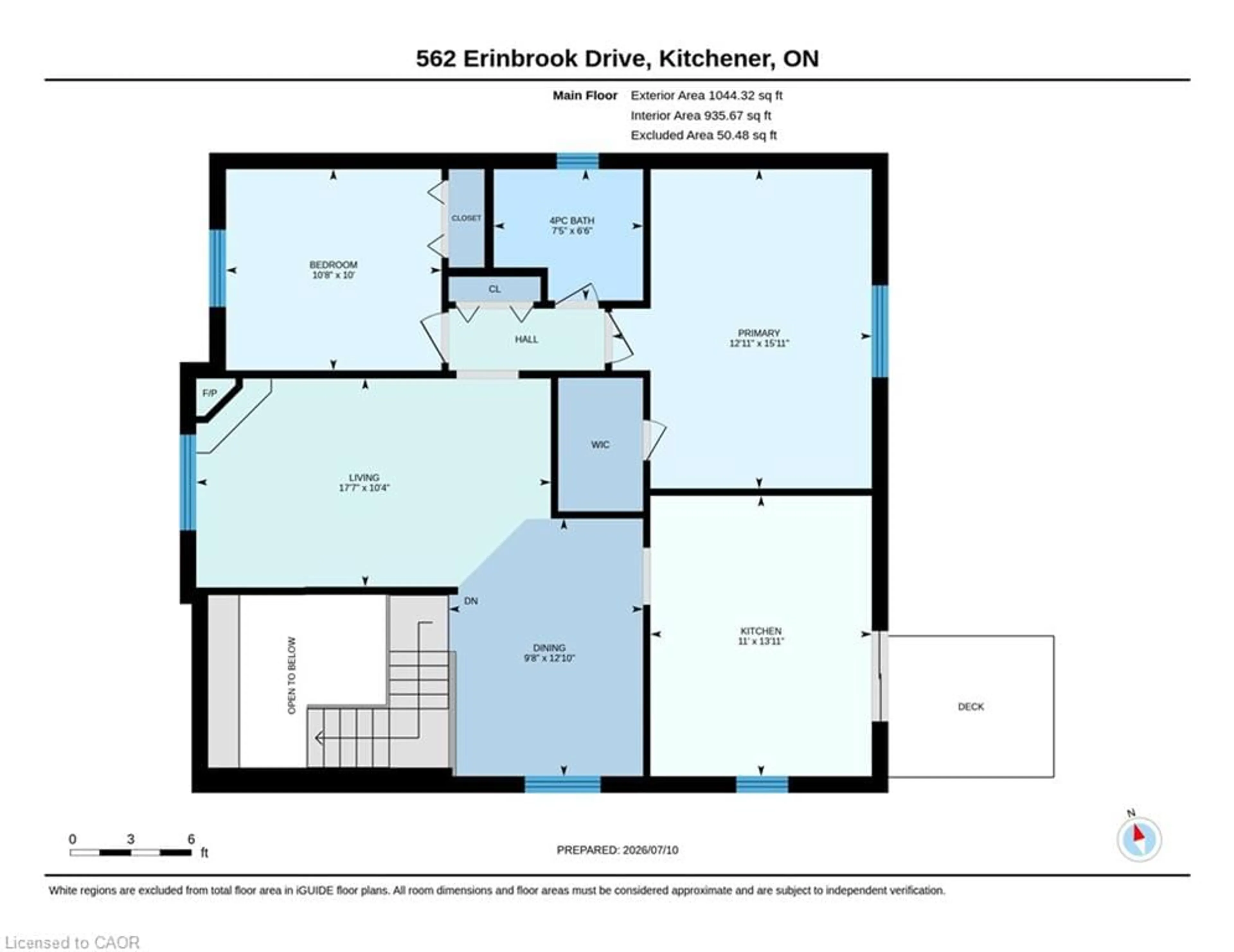 Floor plan for 562 Erinbrook Dr, Kitchener Ontario N2E 3M8