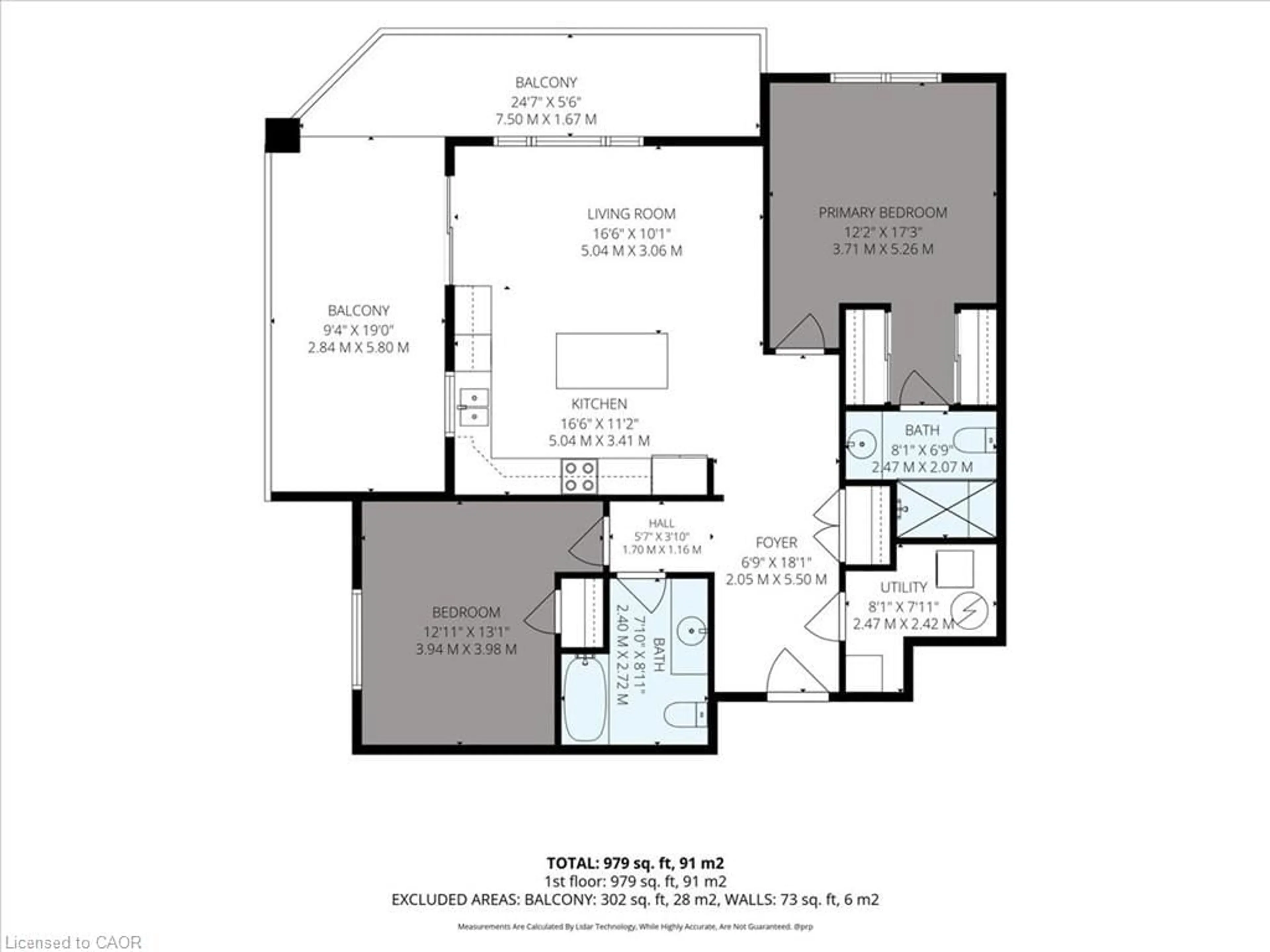 Floor plan for 247 Grey Silo Rd #307B, Waterloo Ontario N2K 0G7