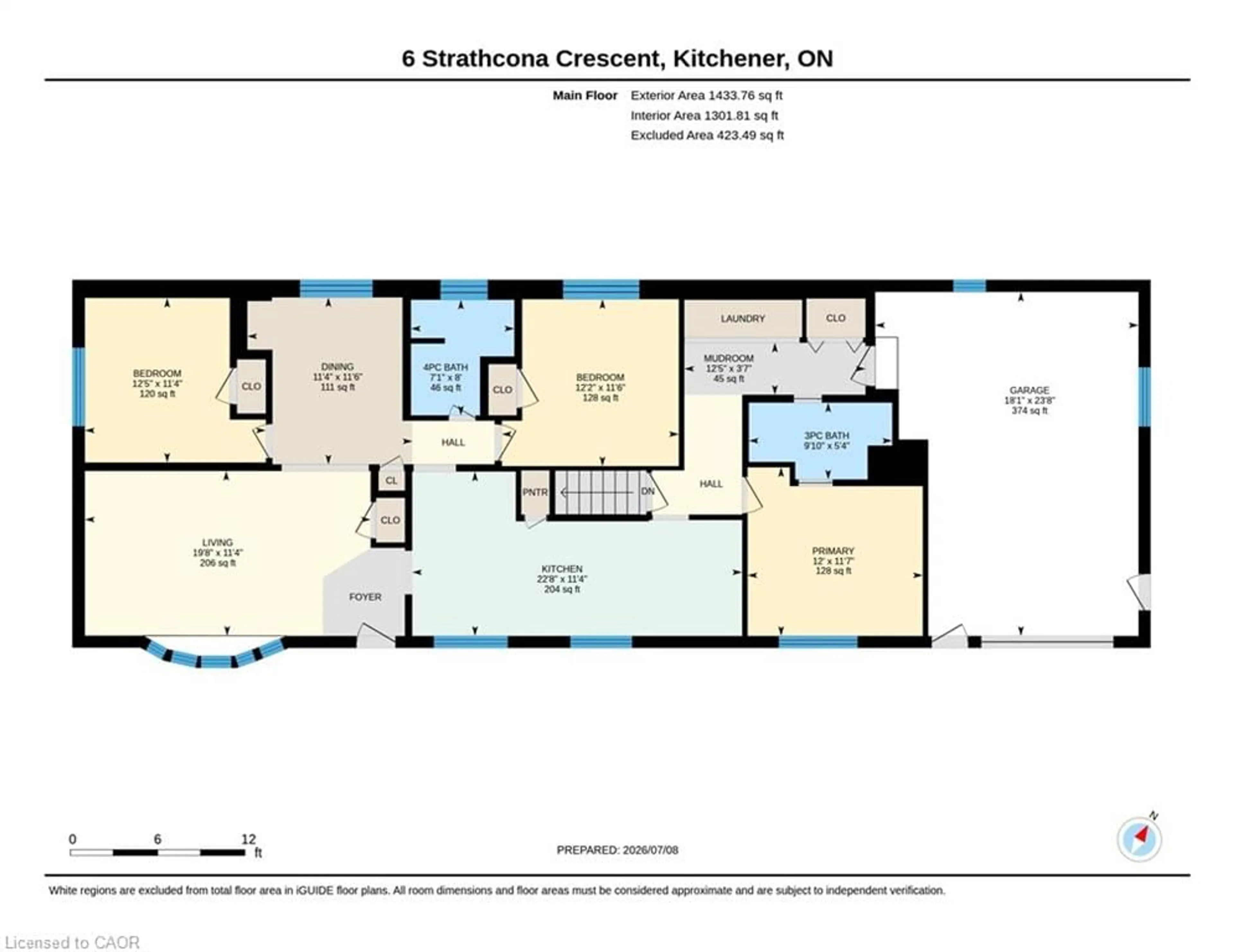 Floor plan for 6 Strathcona Cres, Kitchener Ontario N2B 2W6