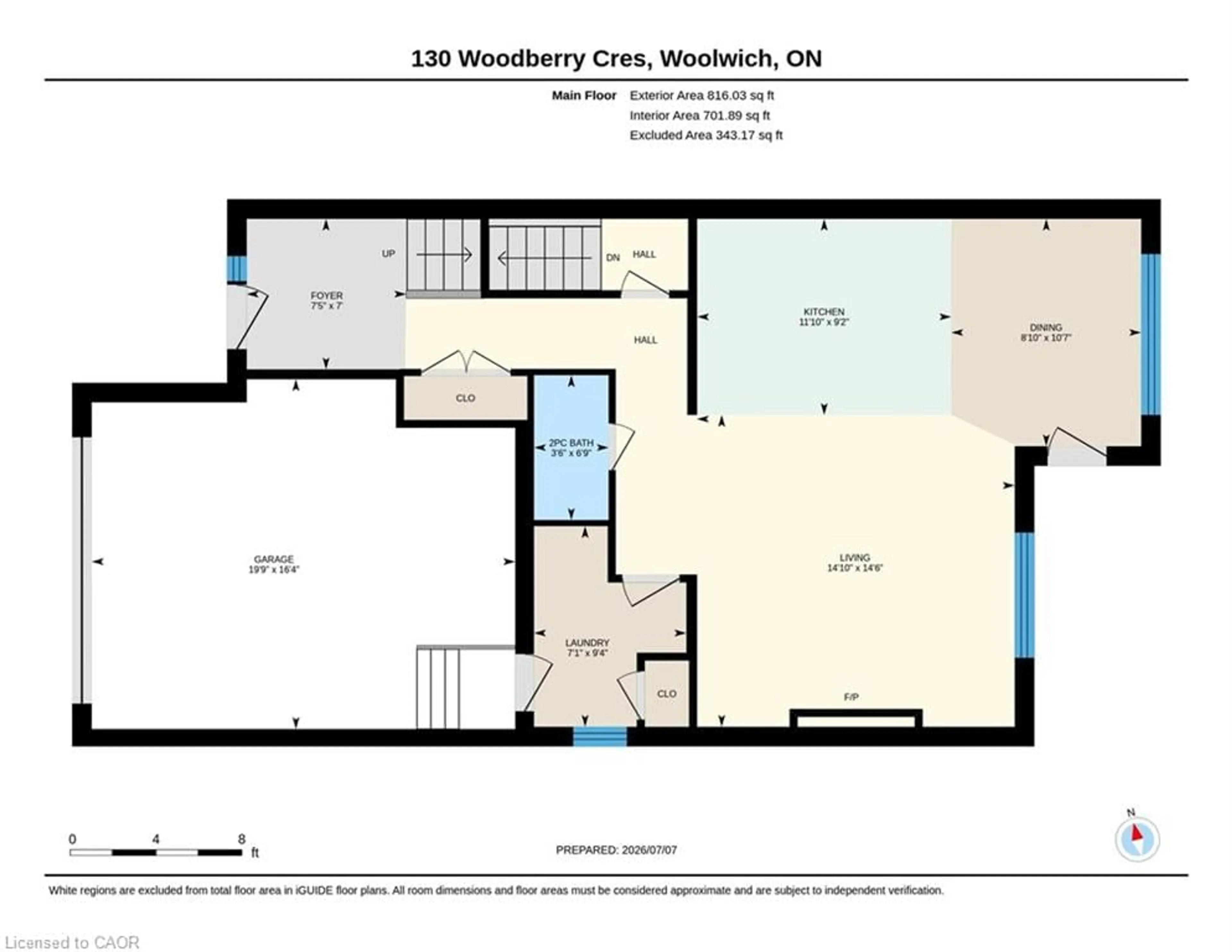 Floor plan for 130 Woodberry Cres, Elmira Ontario N3B 0E3
