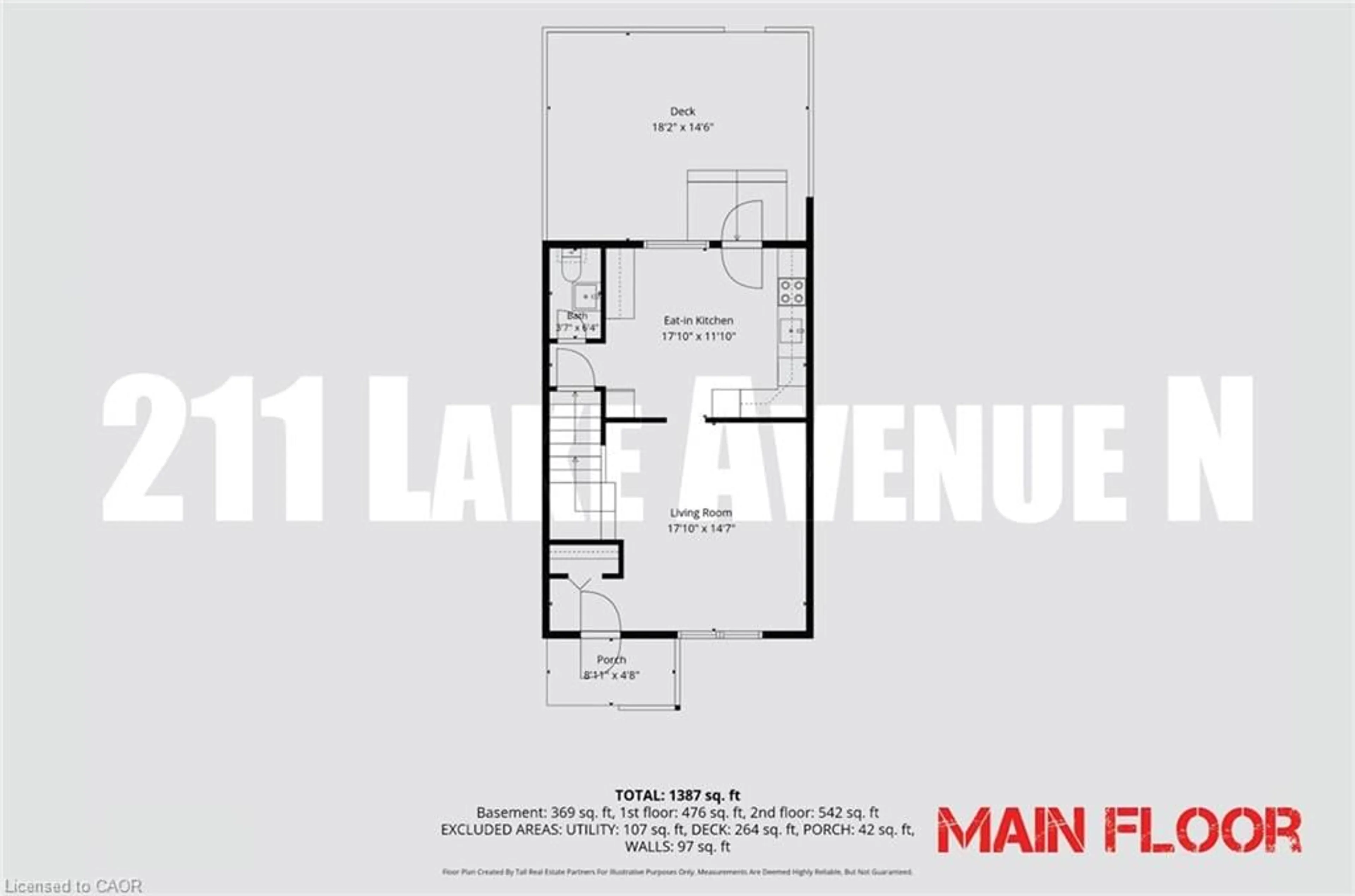 Floor plan for 211 Lake Ave, Hamilton Ontario L8E 1L5