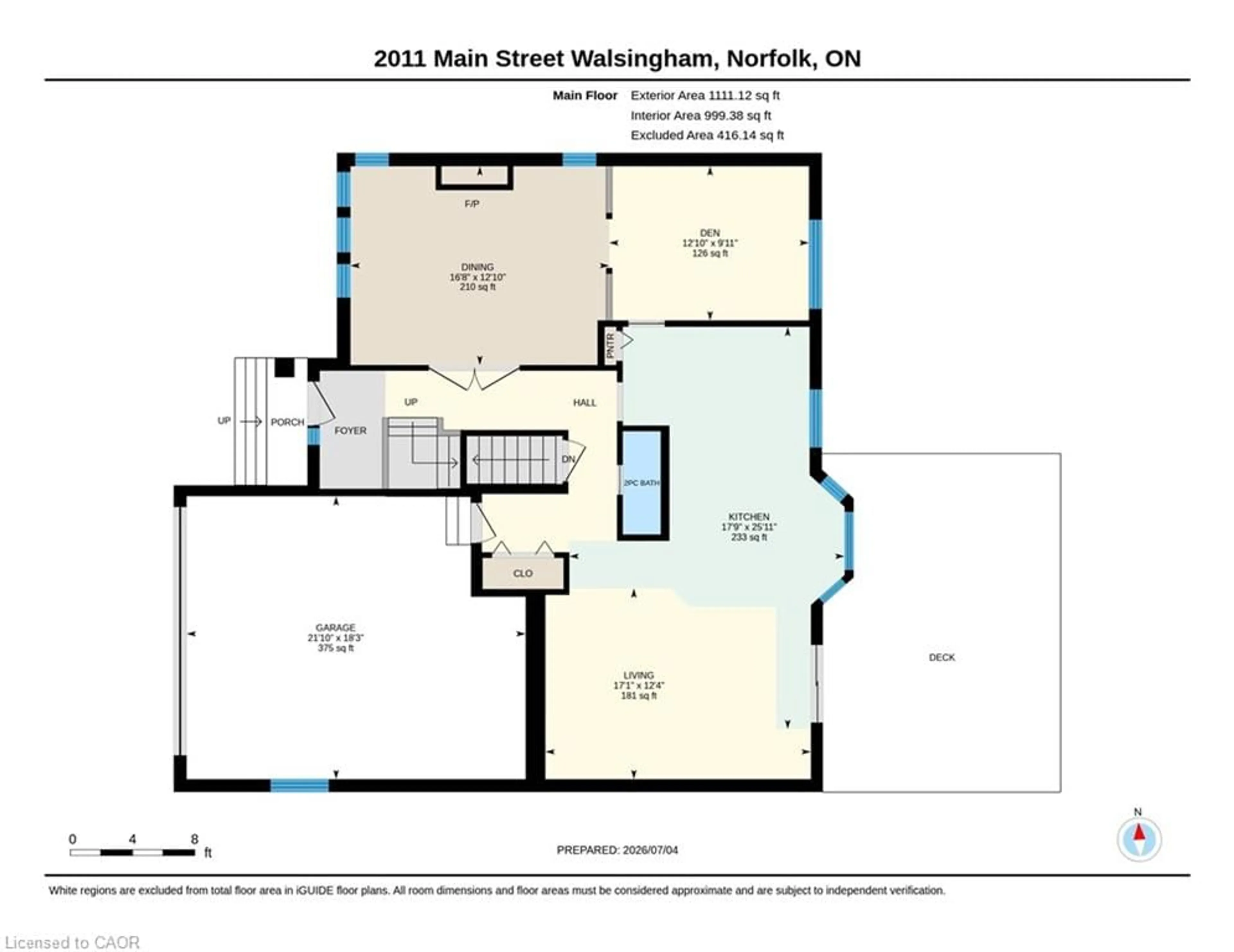 Floor plan for 2011 Main St, Walsingham Ontario N0E 1X0