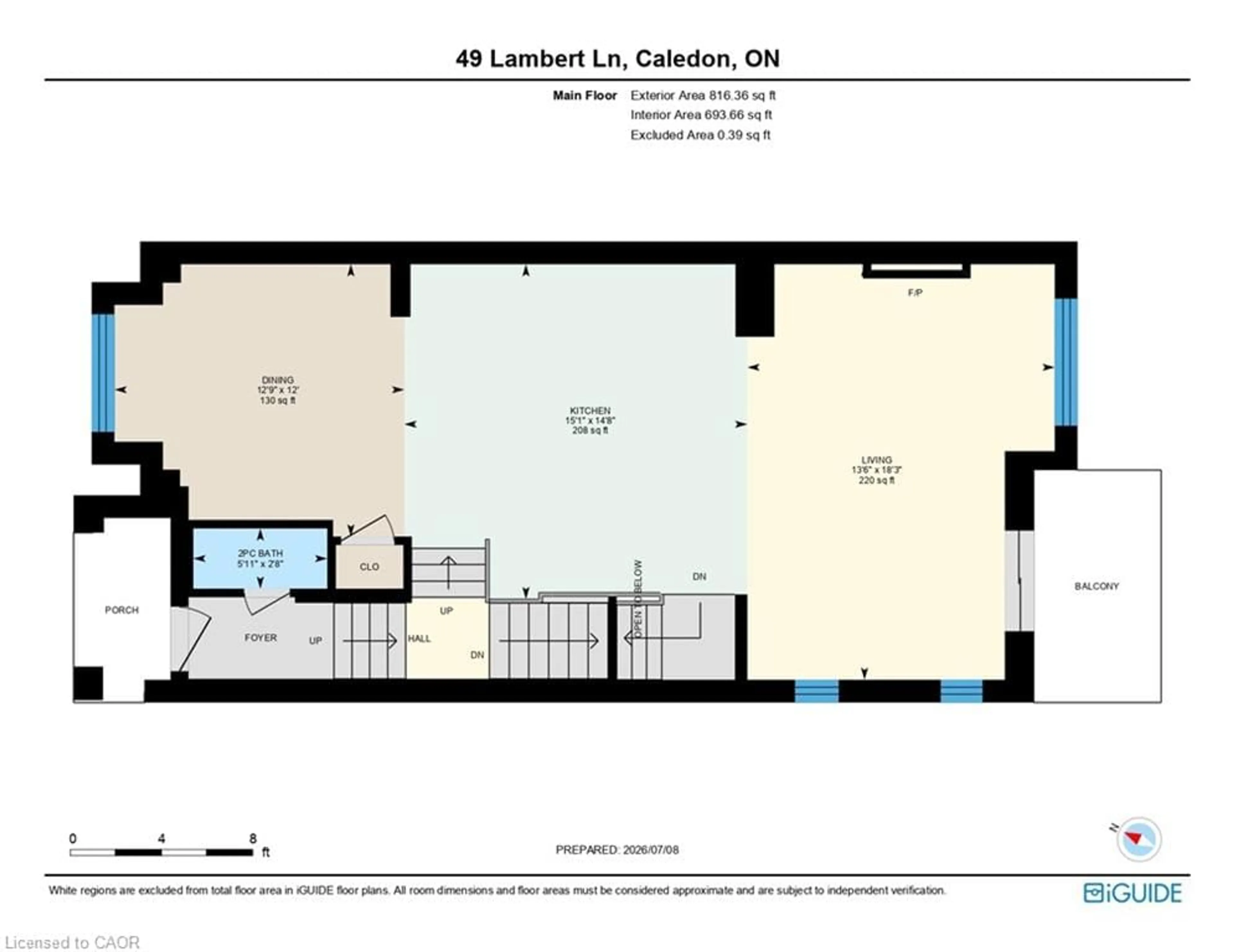 Floor plan for 49 Lambert Lane, Bolton Ontario L7E 4M4