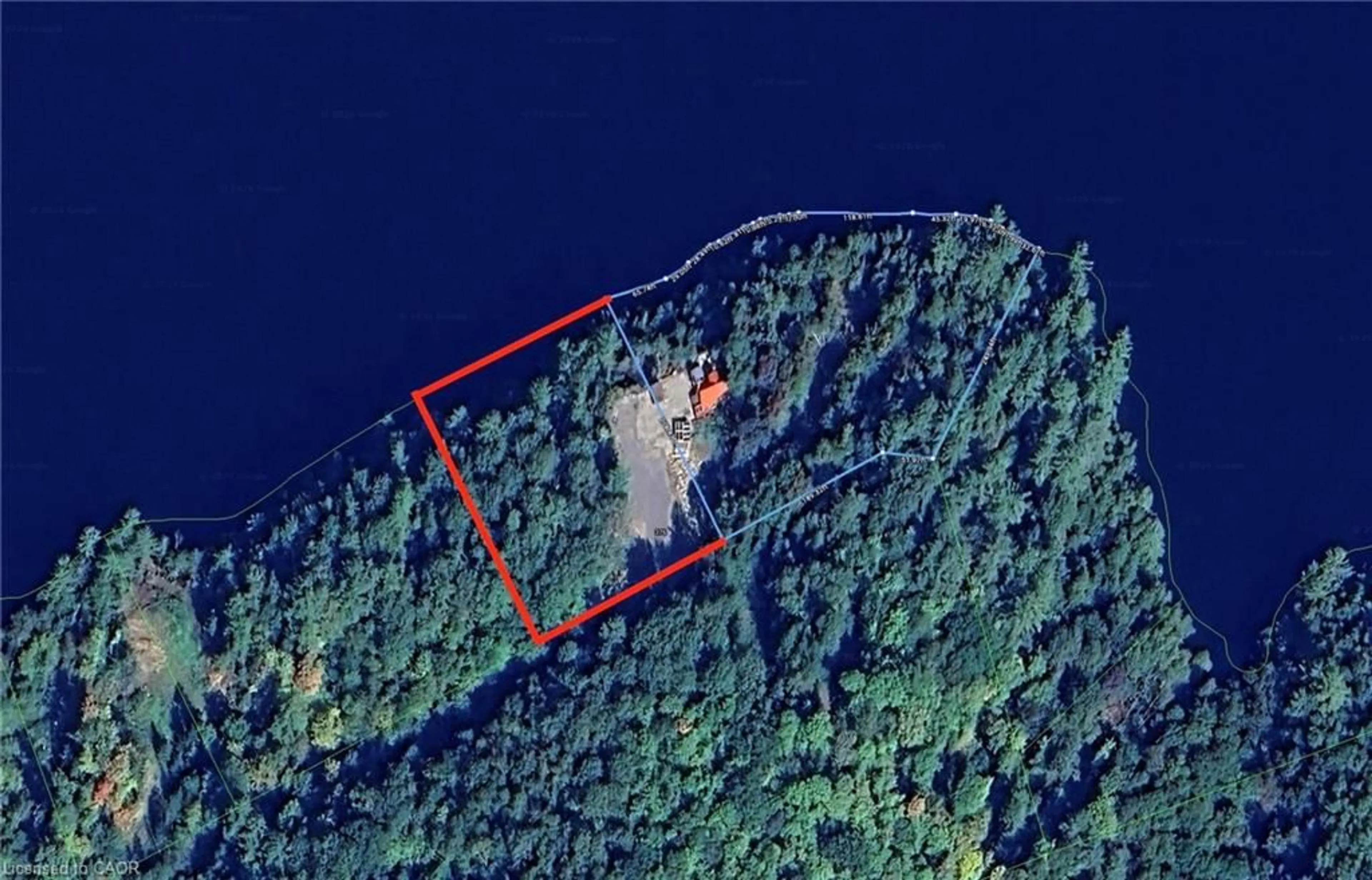 A pic from outside/outdoor area/front of a property/back of a property/a pic from drone, water/lake/river/ocean view for 376 Faradale Crt, Faraday Ontario K0L 1C0